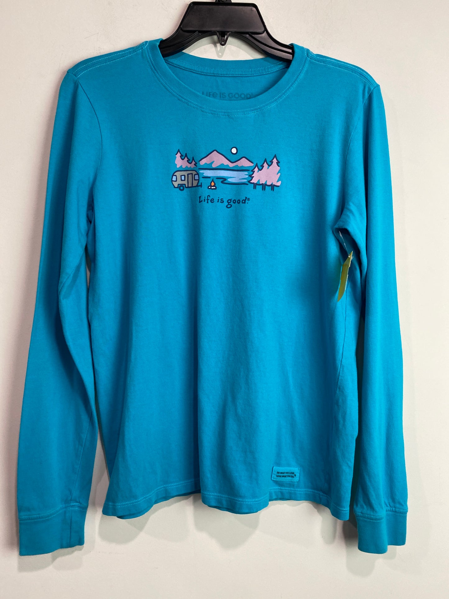 Top Long Sleeve By Life Is Good In Teal, Size: S