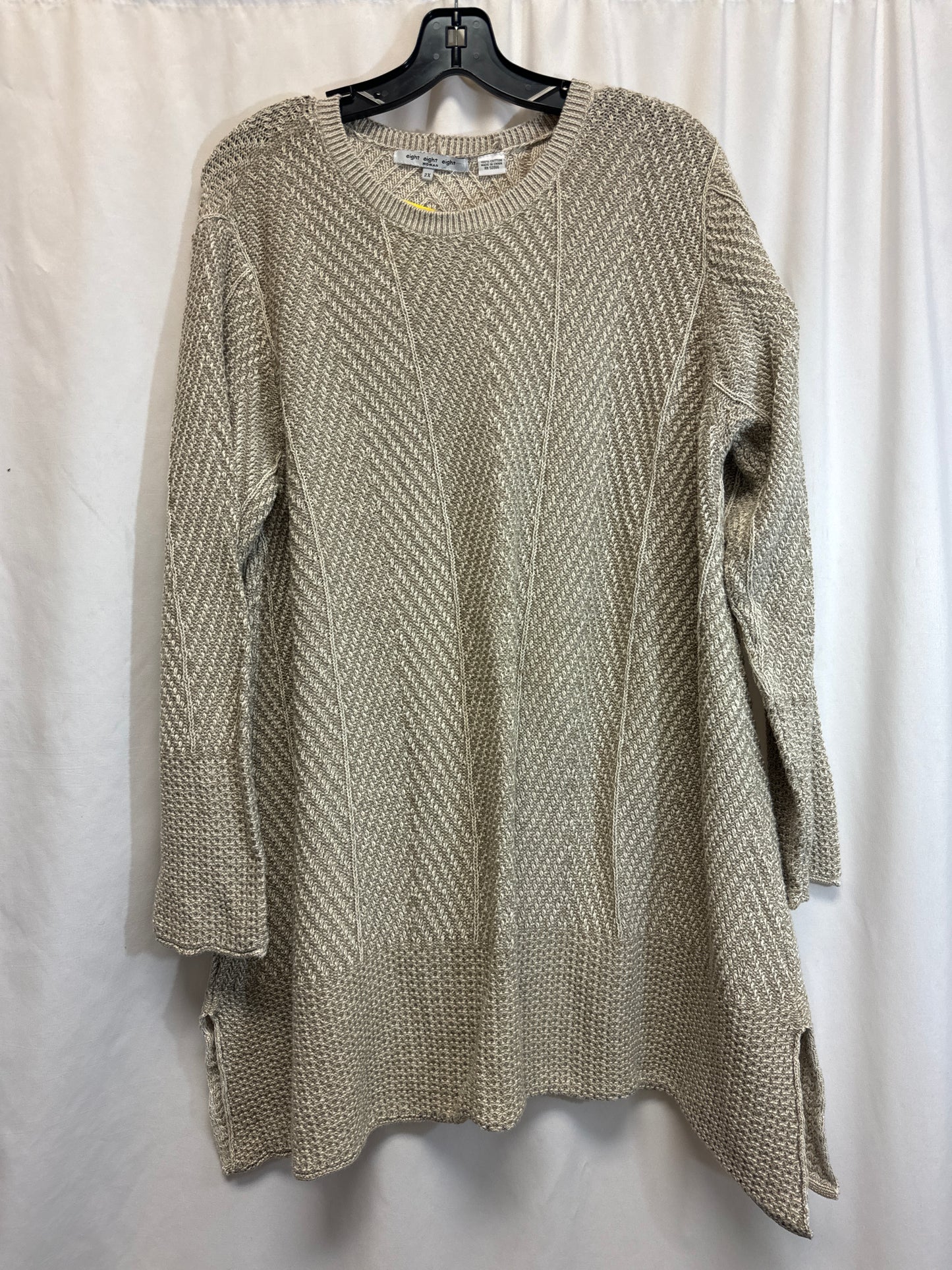 Sweater By Eight Eight Eight In Tan, Size: 2x