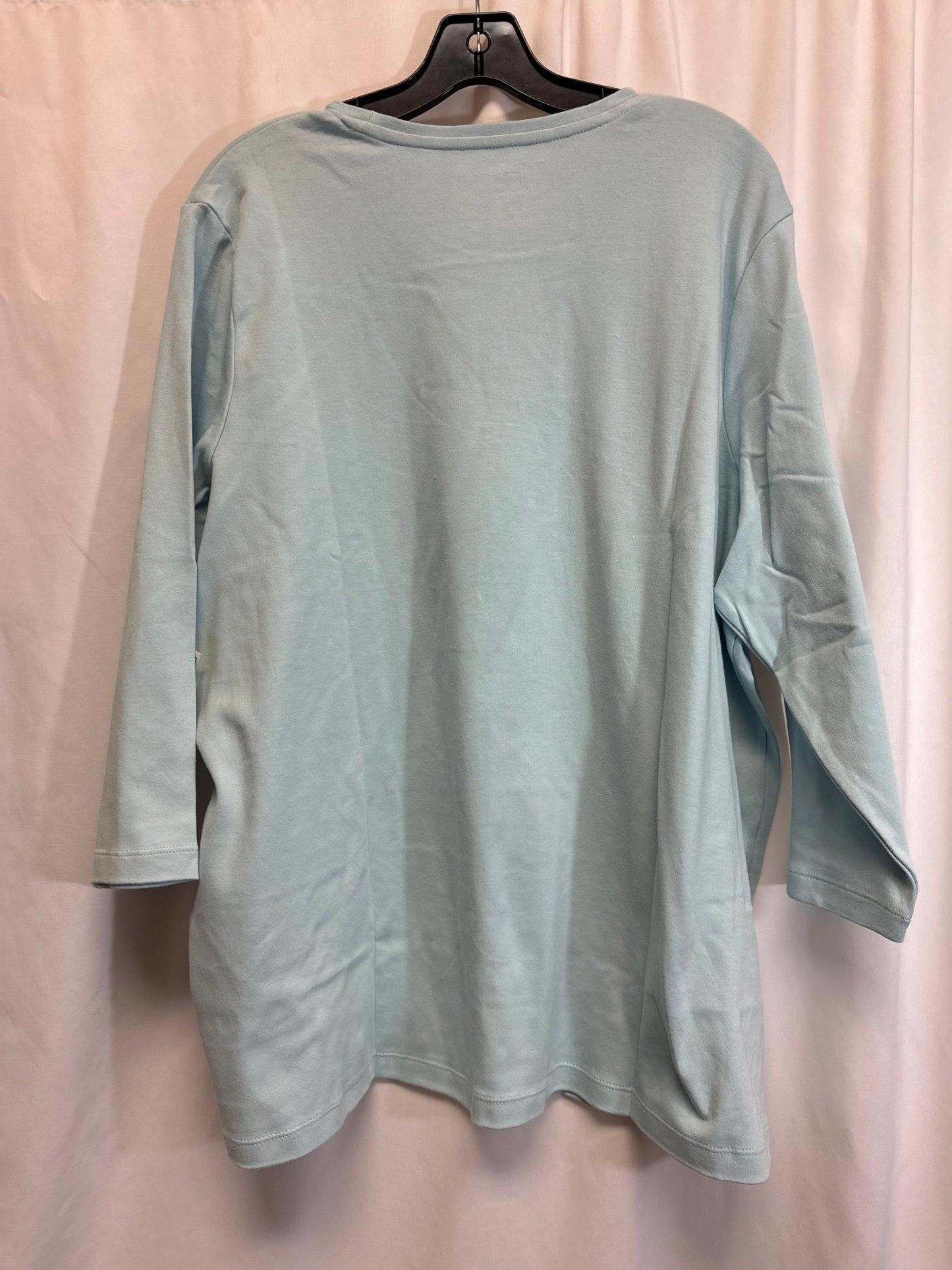 Top Long Sleeve By Kim Rogers In Teal, Size: 2x