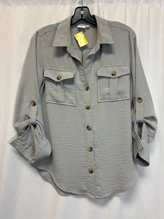 Top Long Sleeve By New Directions In Grey, Size: S