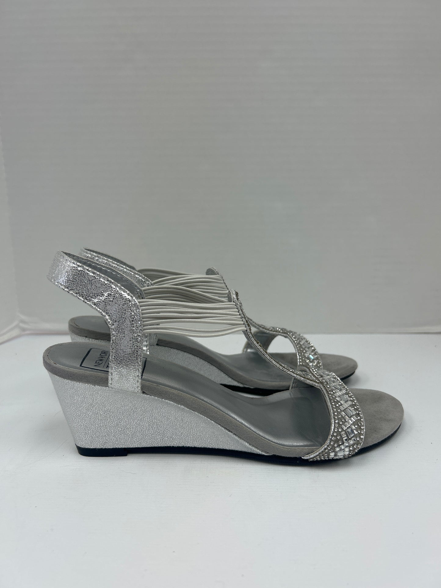 Shoes Heels Block By New York Transit In Silver, Size: 8.5