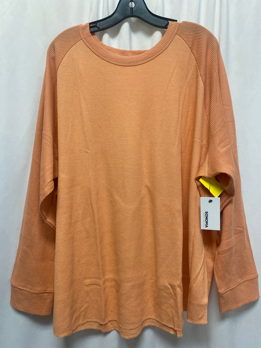 Top Long Sleeve By Sonoma In Peach, Size: 4x