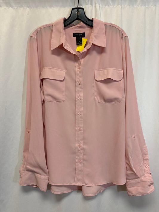 Top Long Sleeve By Investments In Pink, Size: 1x