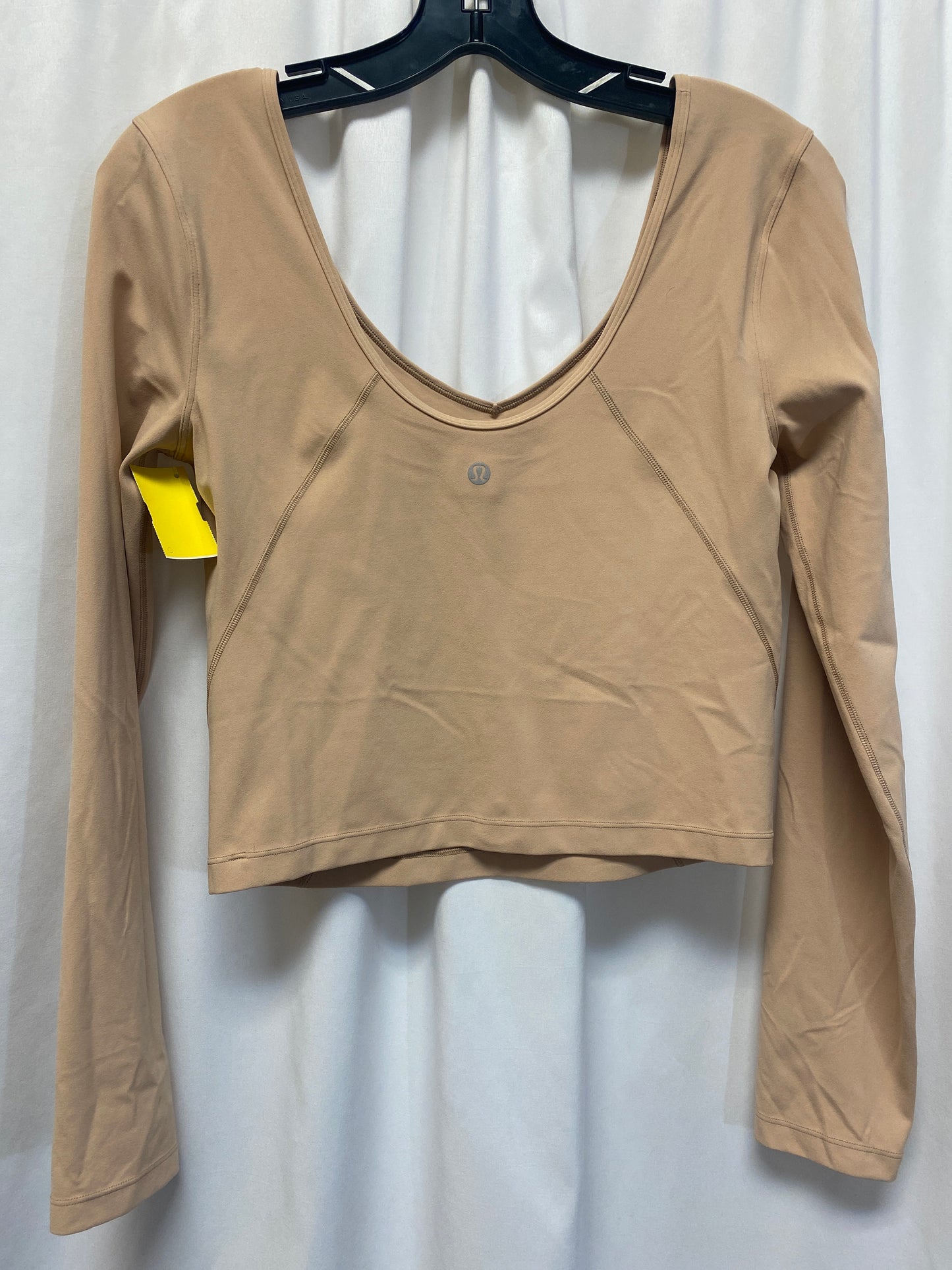 Athletic Top Long Sleeve Crewneck By Lululemon In Tan, Size: 6