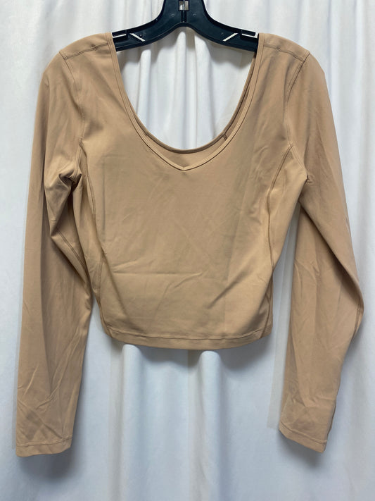 Athletic Top Long Sleeve Crewneck By Lululemon In Tan, Size: 6