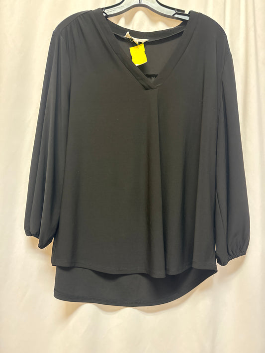 Top Long Sleeve By Adrianna Papell In Black, Size: L