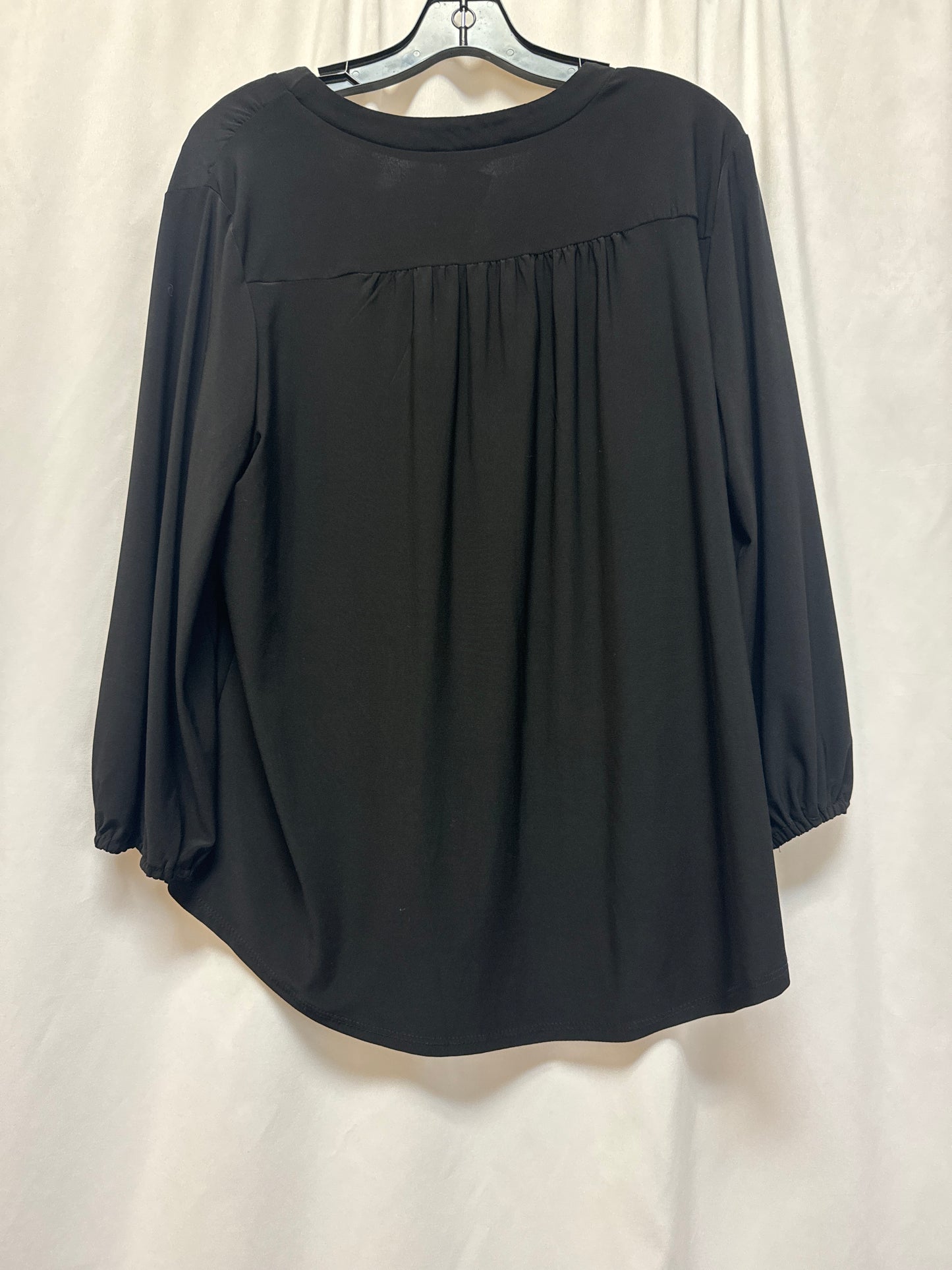 Top Long Sleeve By Adrianna Papell In Black, Size: L