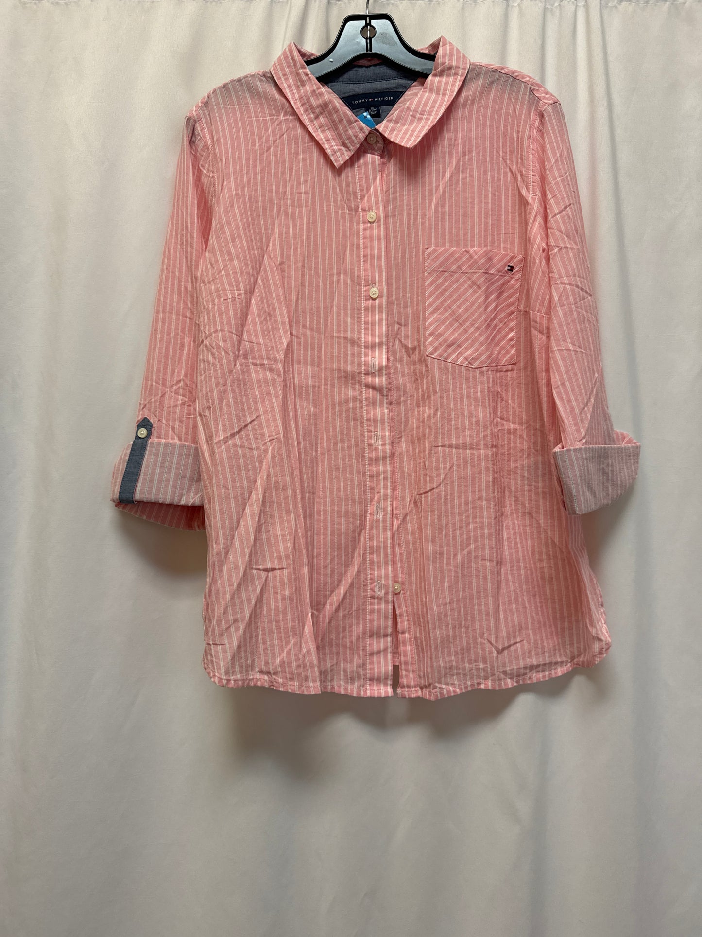 Top Long Sleeve By Tommy Hilfiger In Pink, Size: Xl