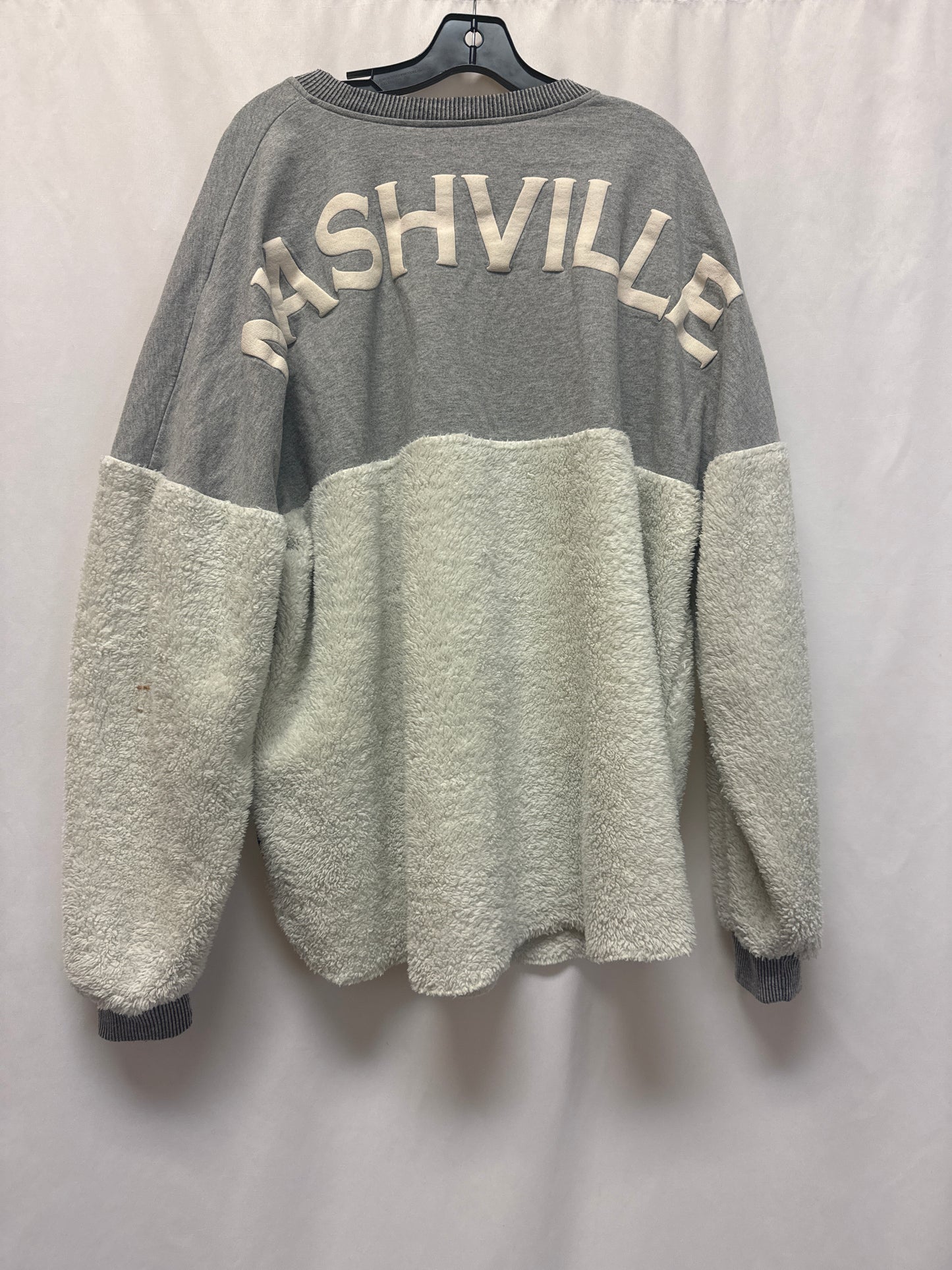 Top Long Sleeve By Clothes Mentor In Grey, Size: Xxl