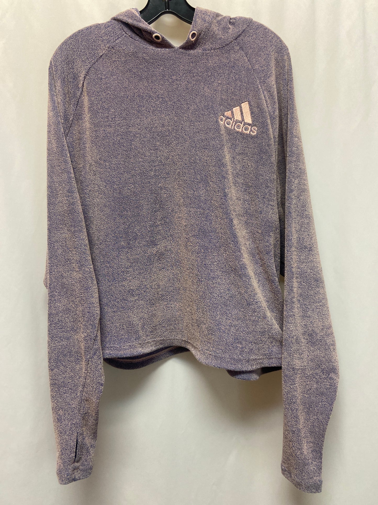 Athletic Top Long Sleeve Hoodie By Adidas In Purple, Size: Xl