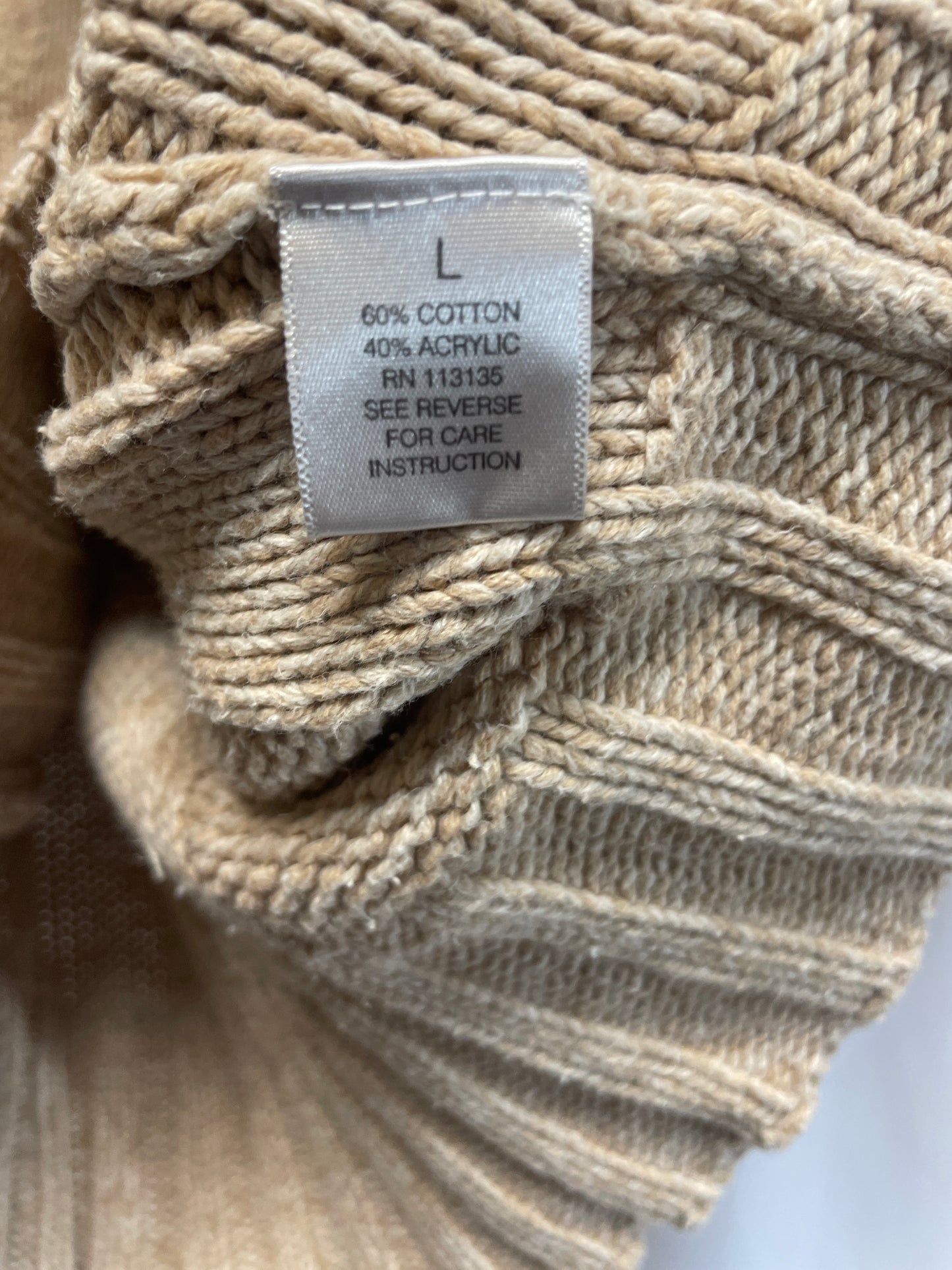 Sweater By Leo And Nicole In Tan, Size: L