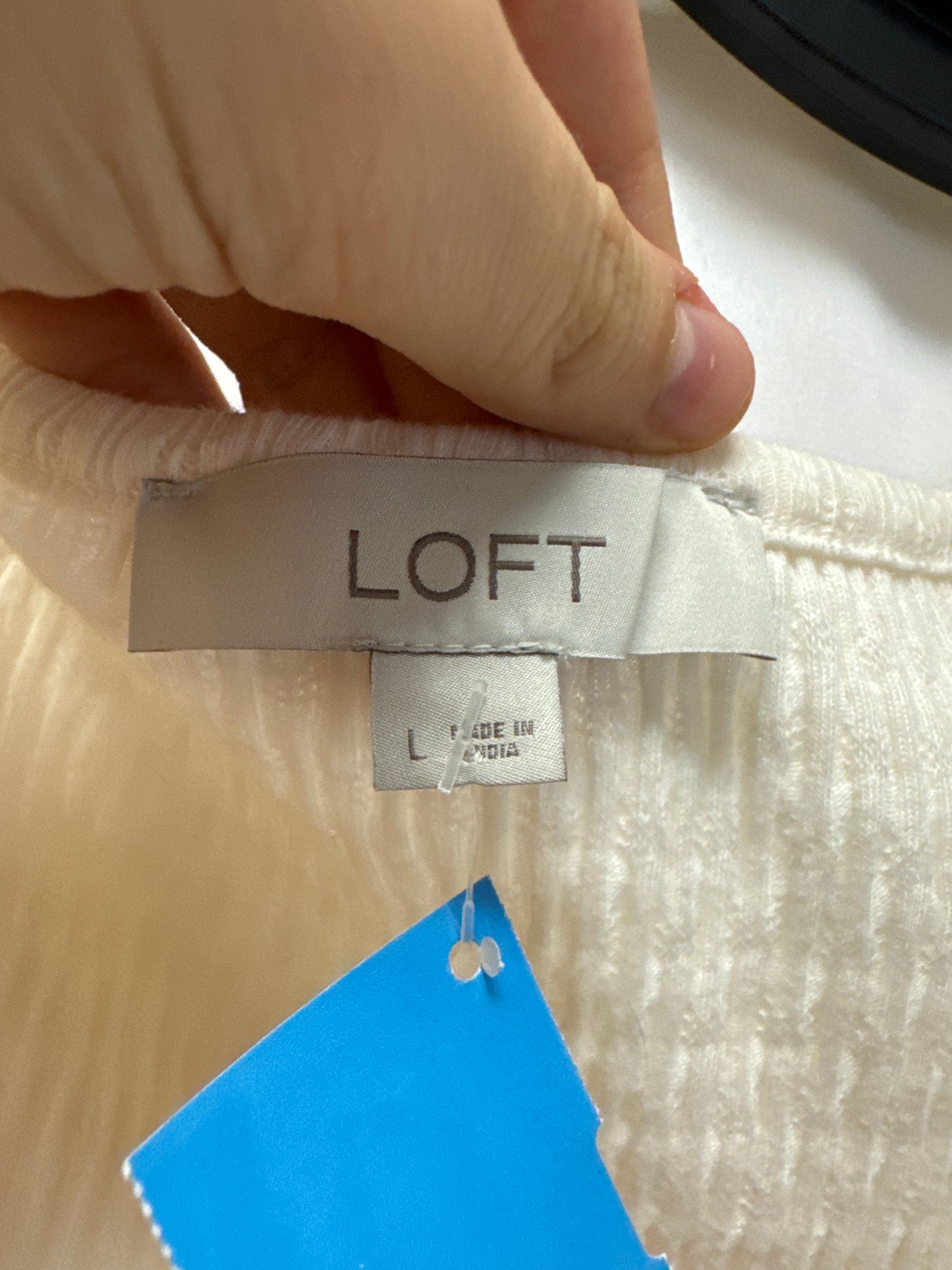 Top Long Sleeve By Loft In Cream, Size: L