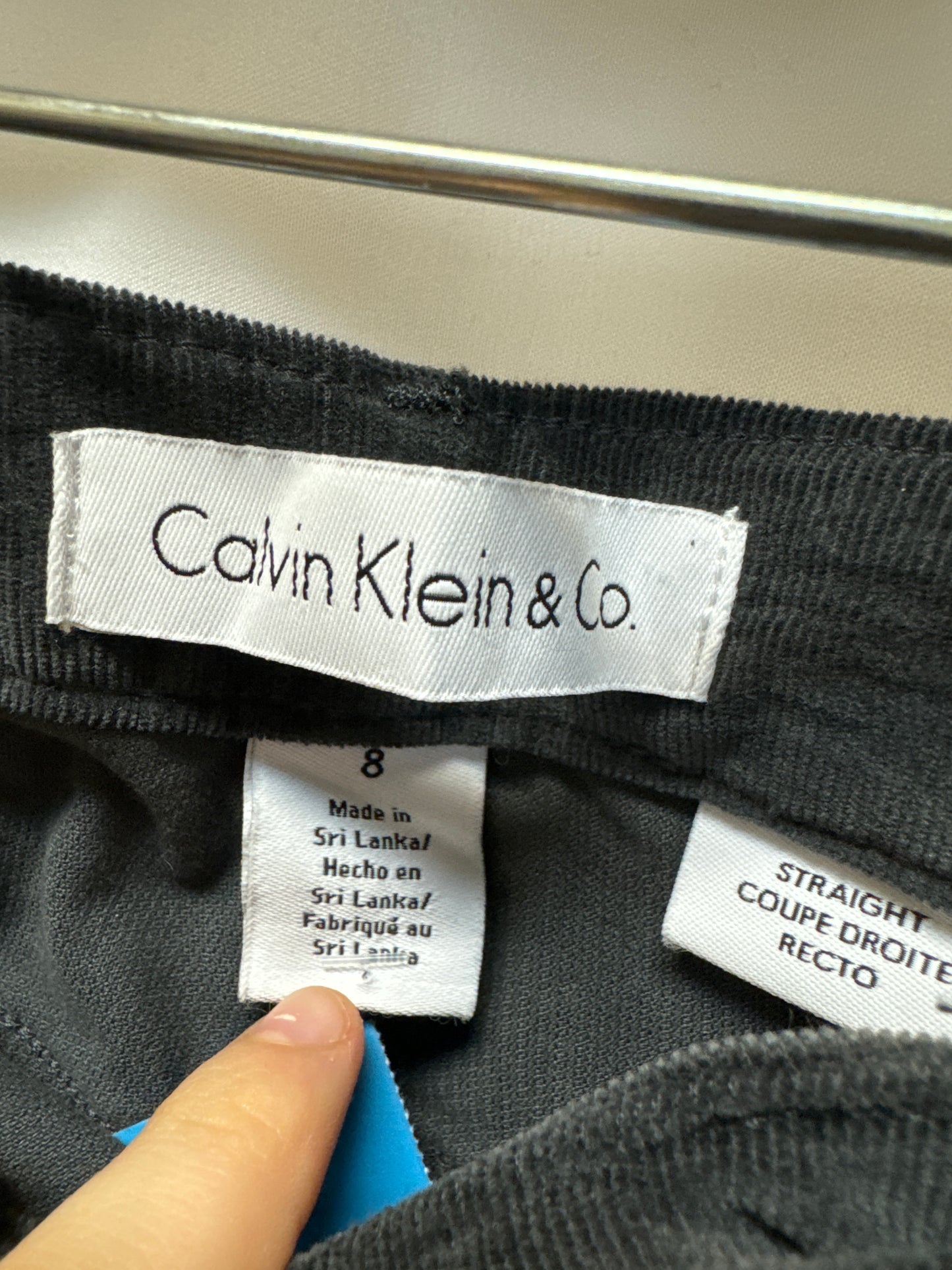 Pants Corduroy By Calvin Klein In Grey, Size: 8