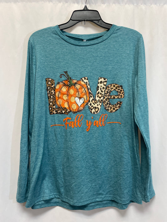 Top Long Sleeve By Clothes Mentor In Teal, Size: L