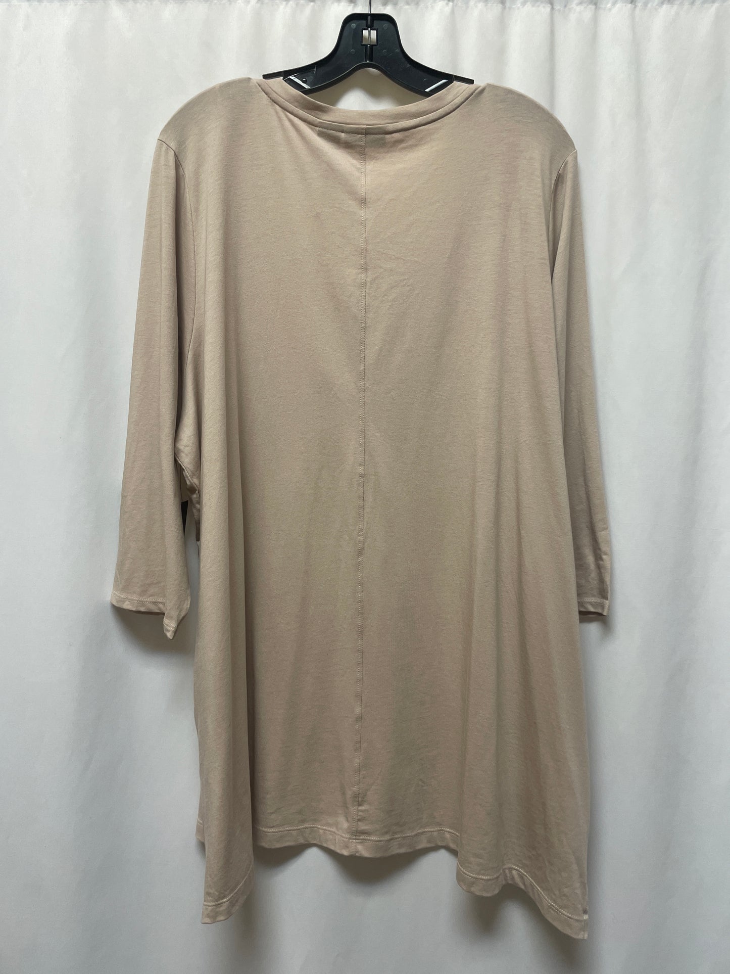 Top 3/4 Sleeve By Tahari By Arthur Levine In Tan, Size: 3x