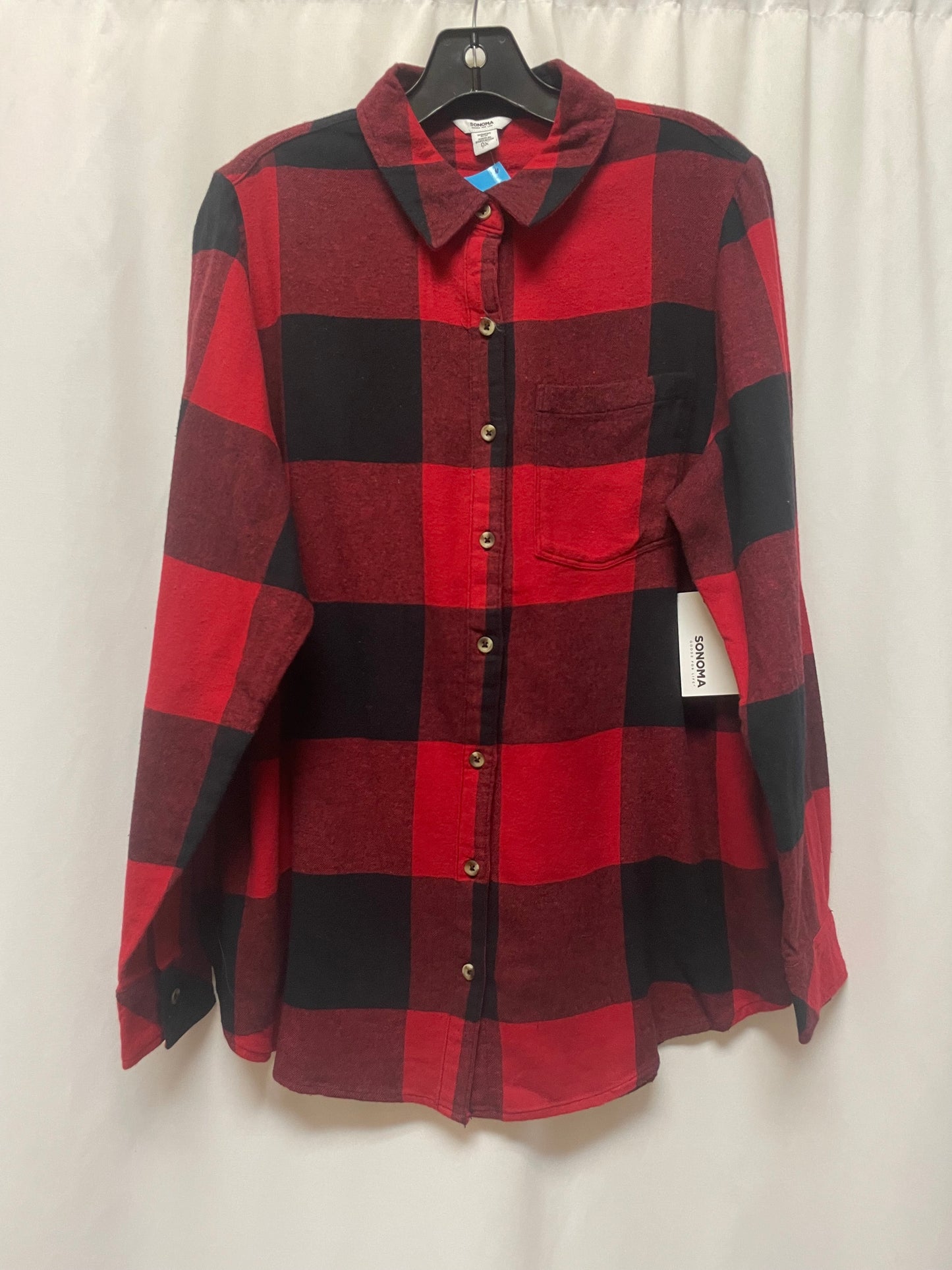 Top Long Sleeve By Sonoma In Red, Size: 3x