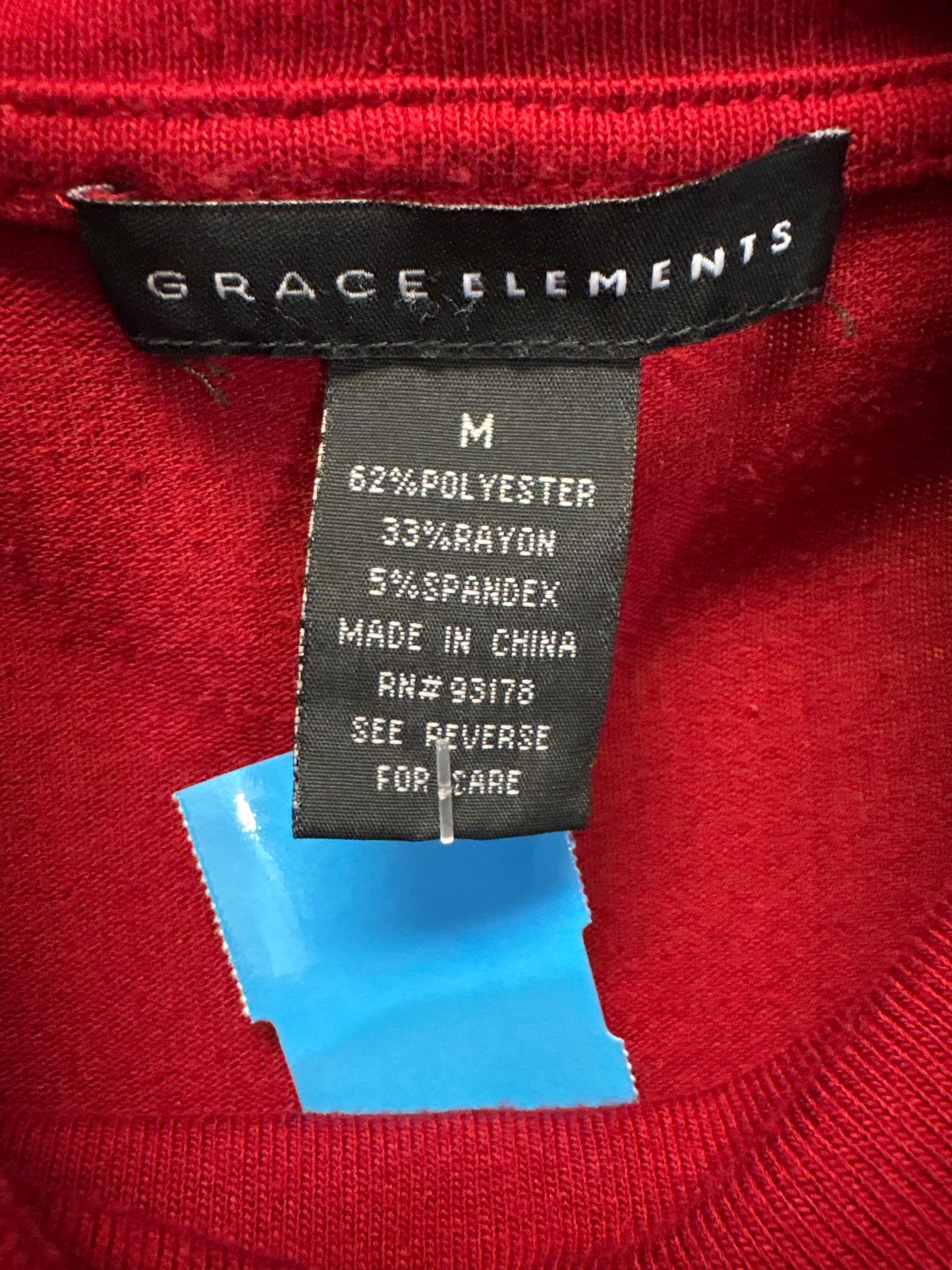 Top Long Sleeve By Grace Elements In Red, Size: M