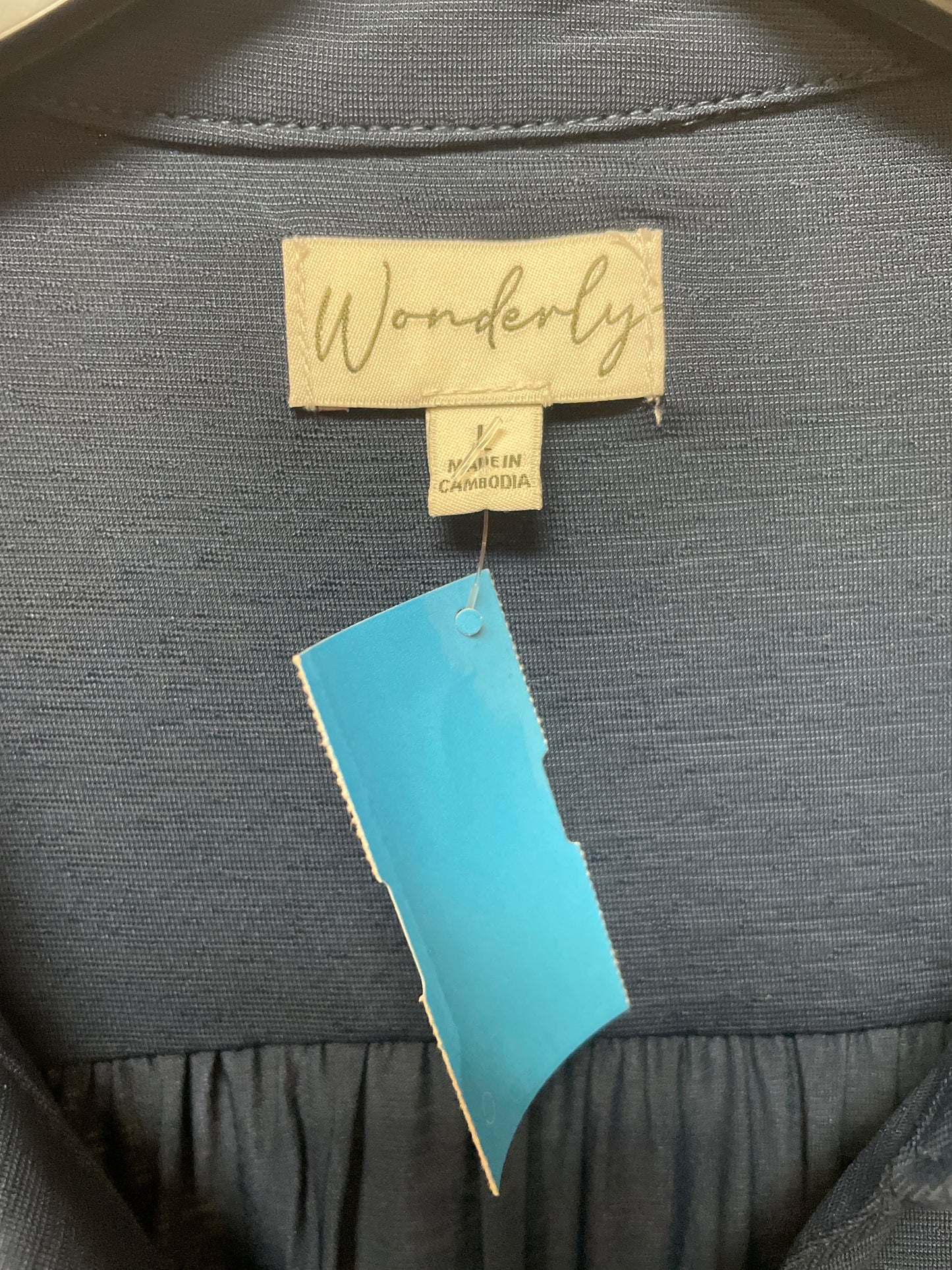 Top Long Sleeve By Wonderly In Blue, Size: L