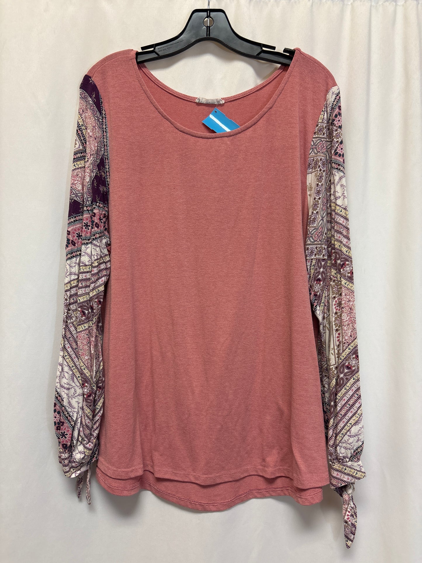 Top Long Sleeve By Ee Some In Pink, Size: Xl