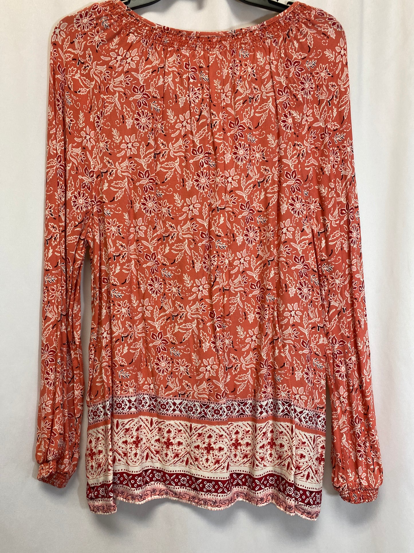 Top Long Sleeve By Beachlunchlounge In Peach, Size: L