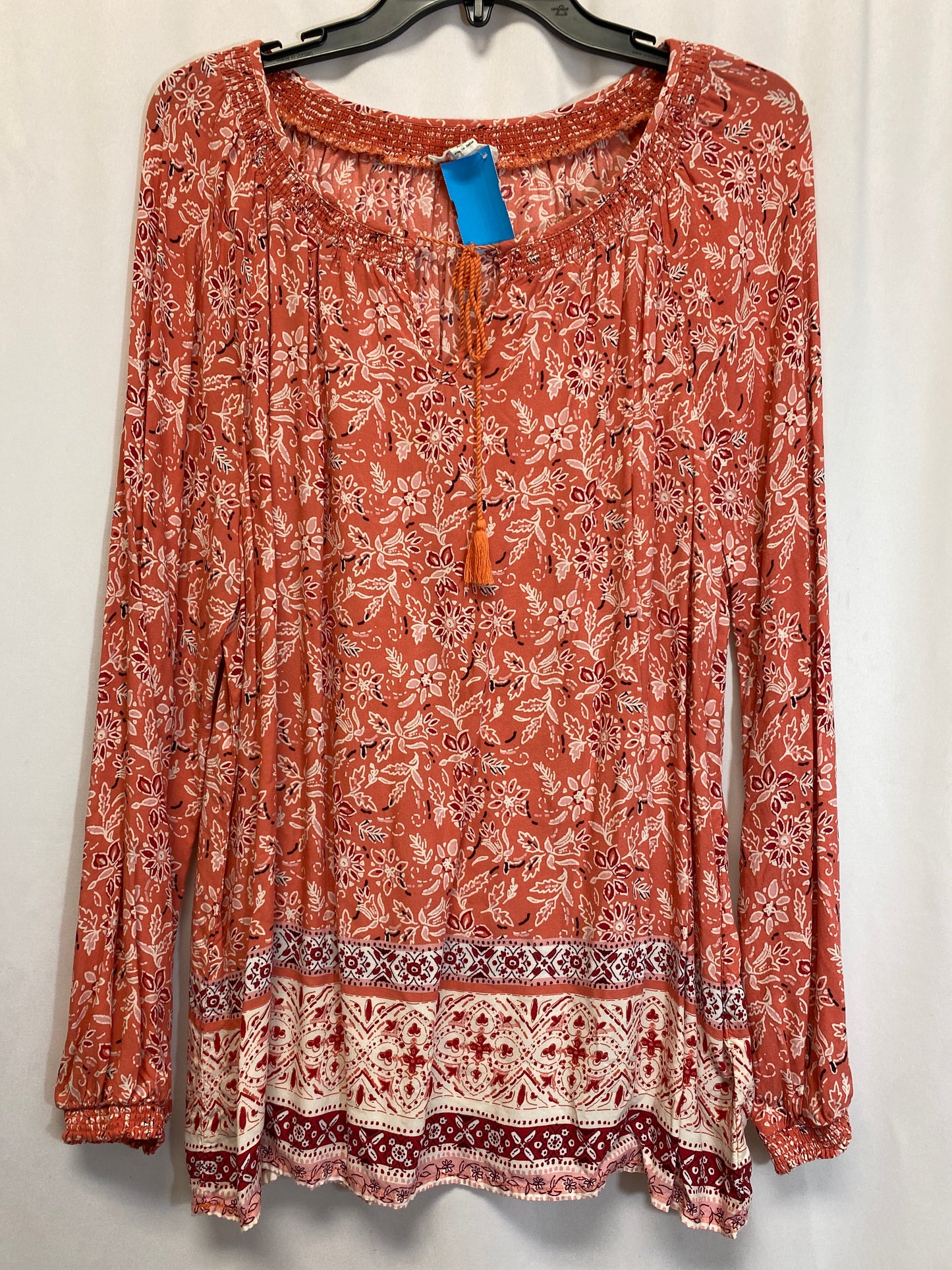 Top Long Sleeve By Beachlunchlounge In Peach, Size: L