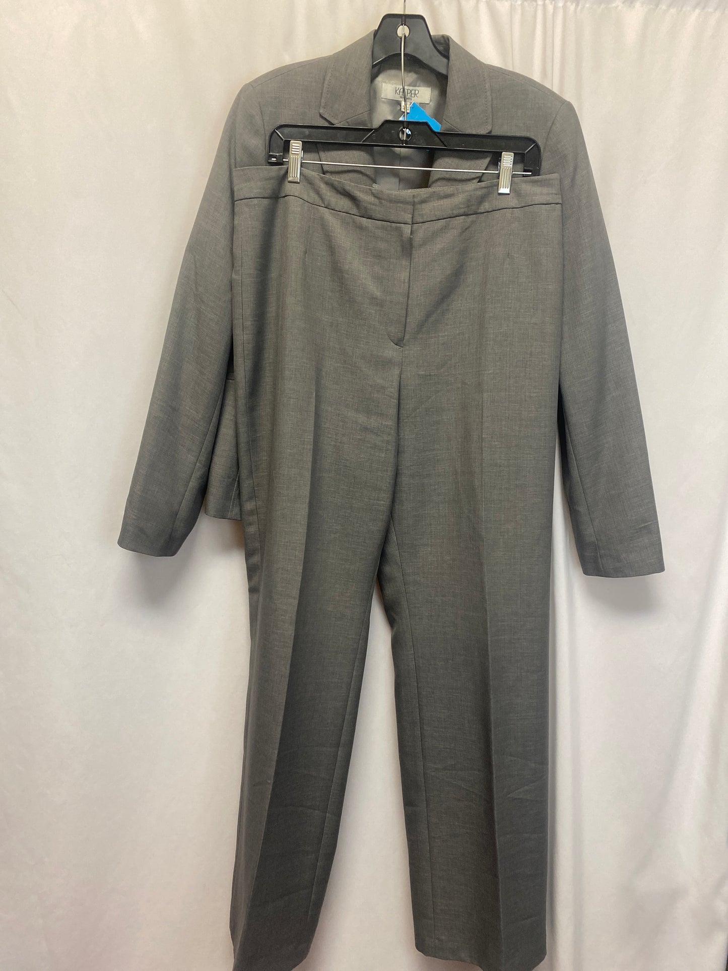 Pants Suit 2pc By Kasper In Grey, Size: L