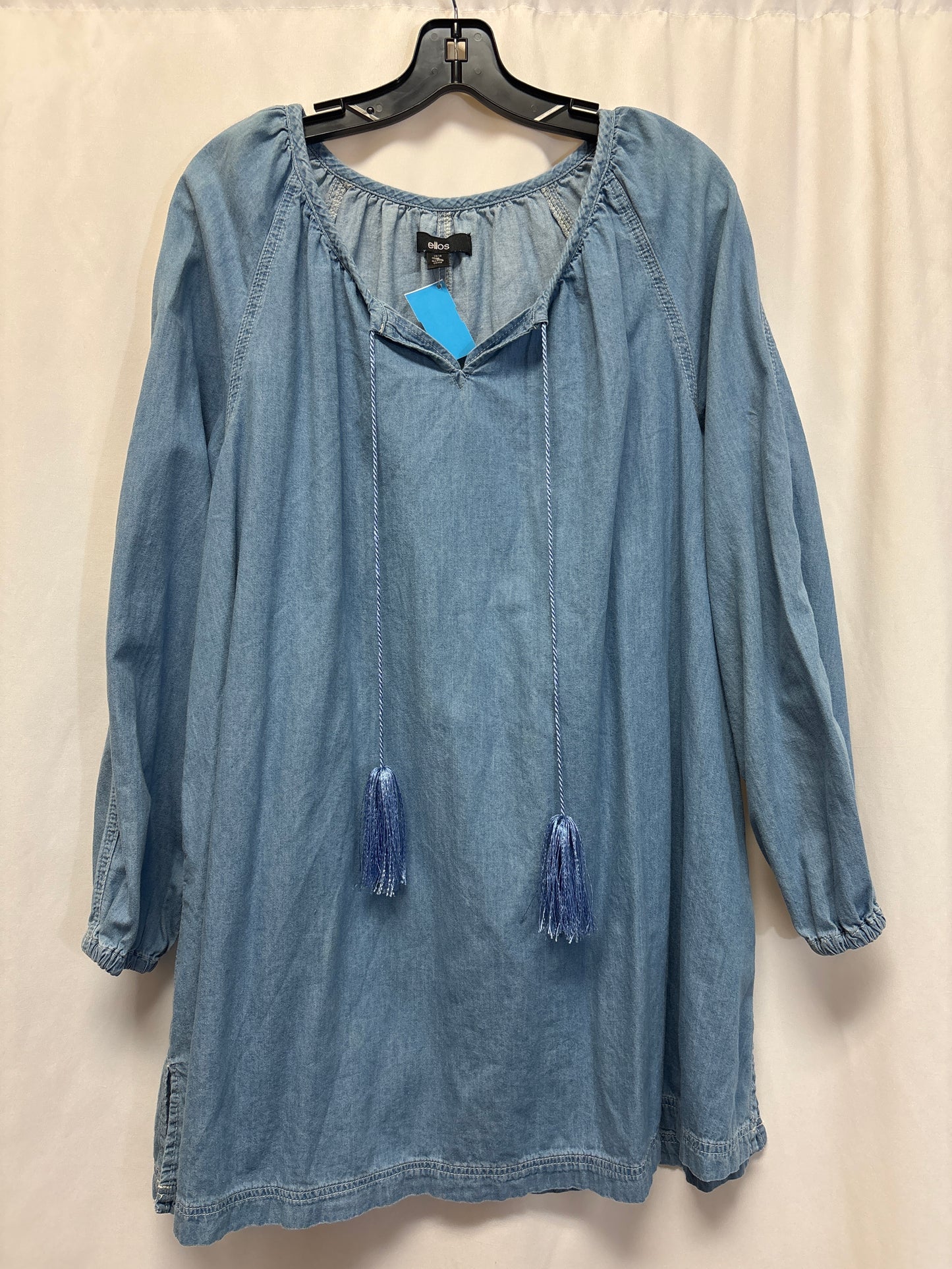 Tunic Long Sleeve By Ellos In Blue, Size: M