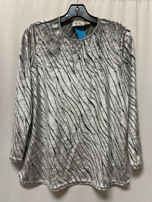 Top Long Sleeve By Kathy Lee In Silver, Size: M