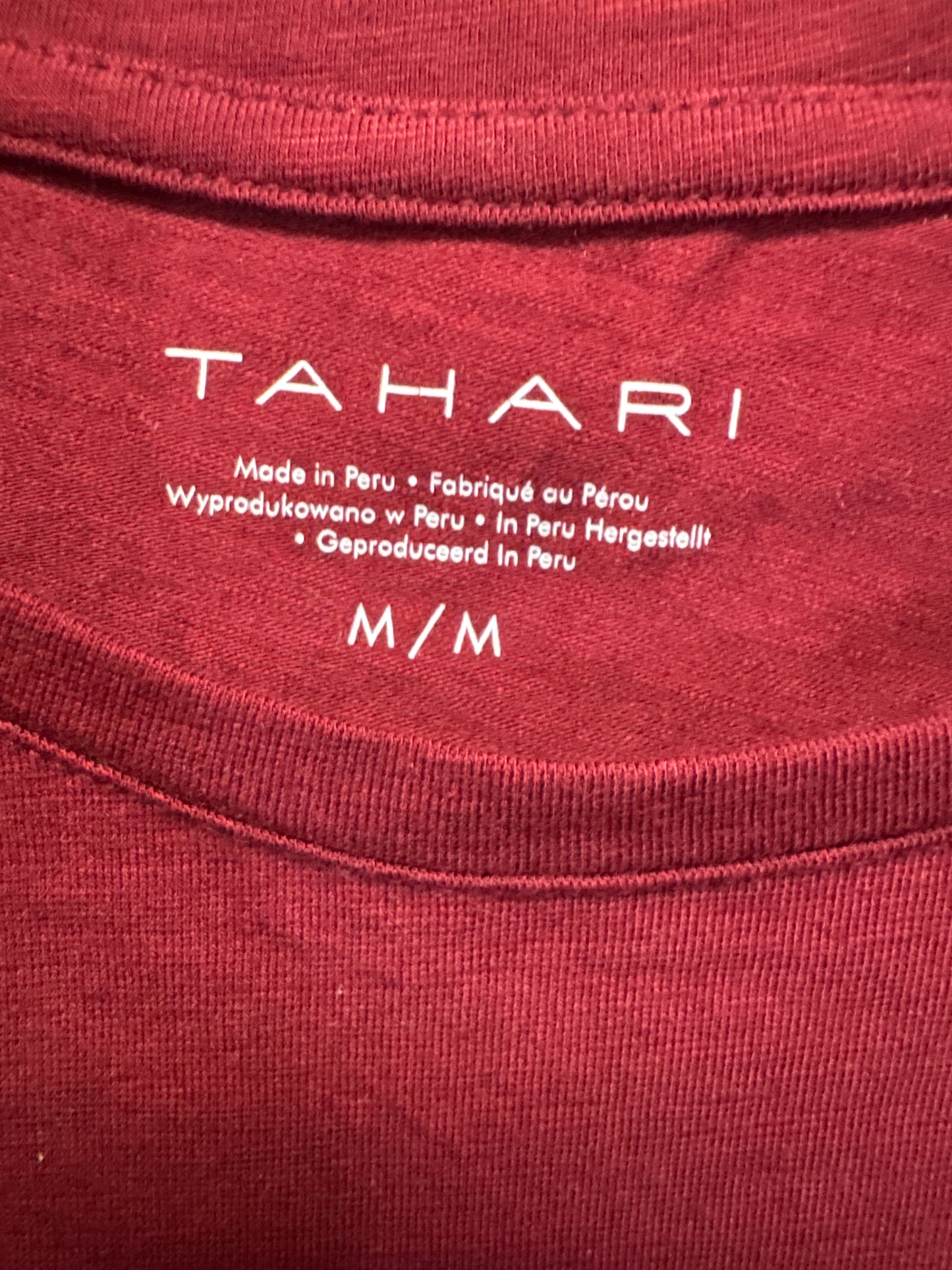 Top Long Sleeve By Tahari By Arthur Levine In Maroon, Size: M