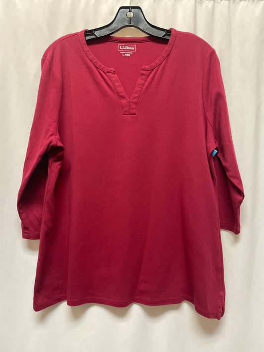 Top 3/4 Sleeve By L.l. Bean In Maroon, Size: L