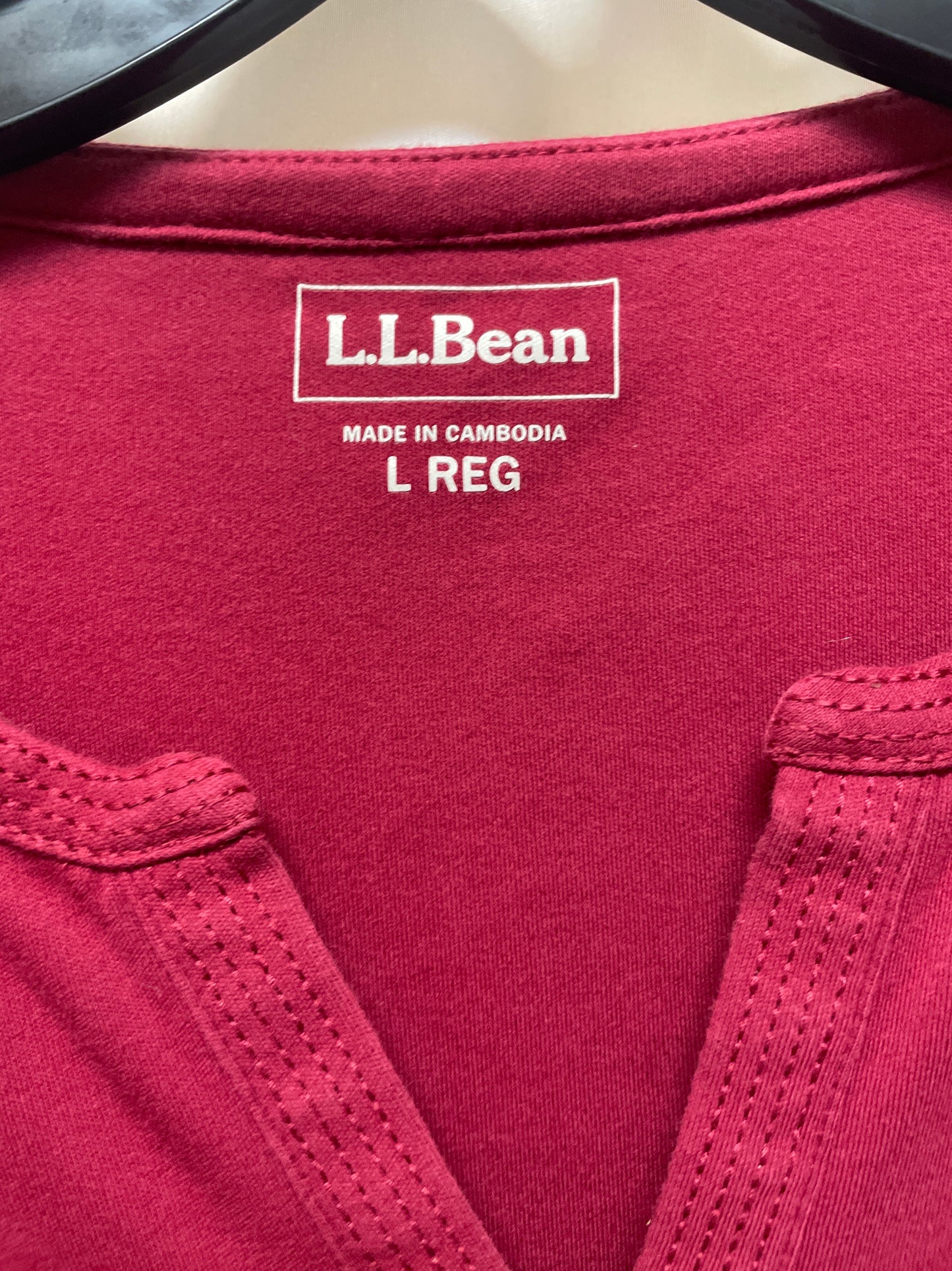 Top 3/4 Sleeve By L.l. Bean In Maroon, Size: L