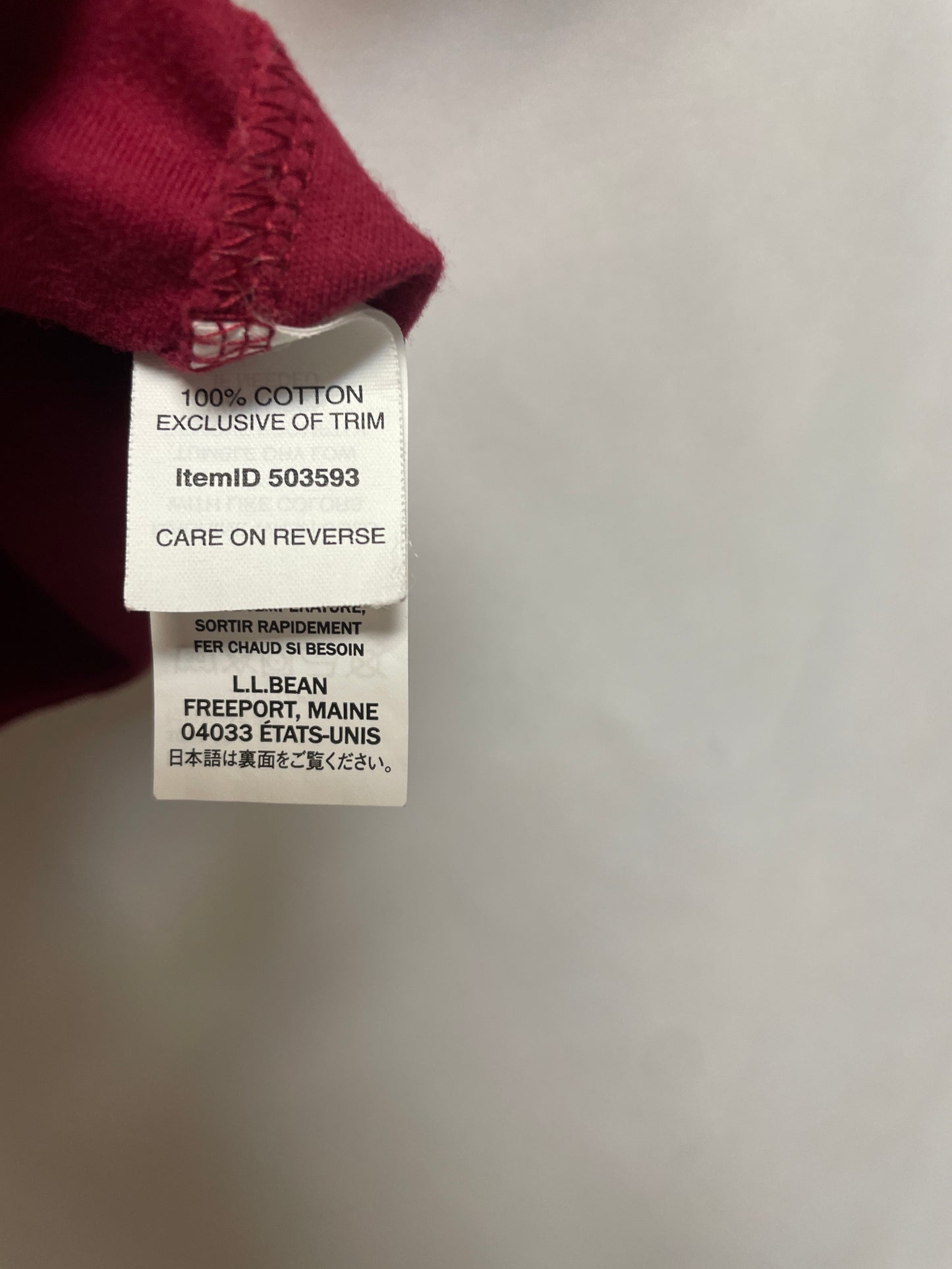 Top 3/4 Sleeve By L.l. Bean In Maroon, Size: L