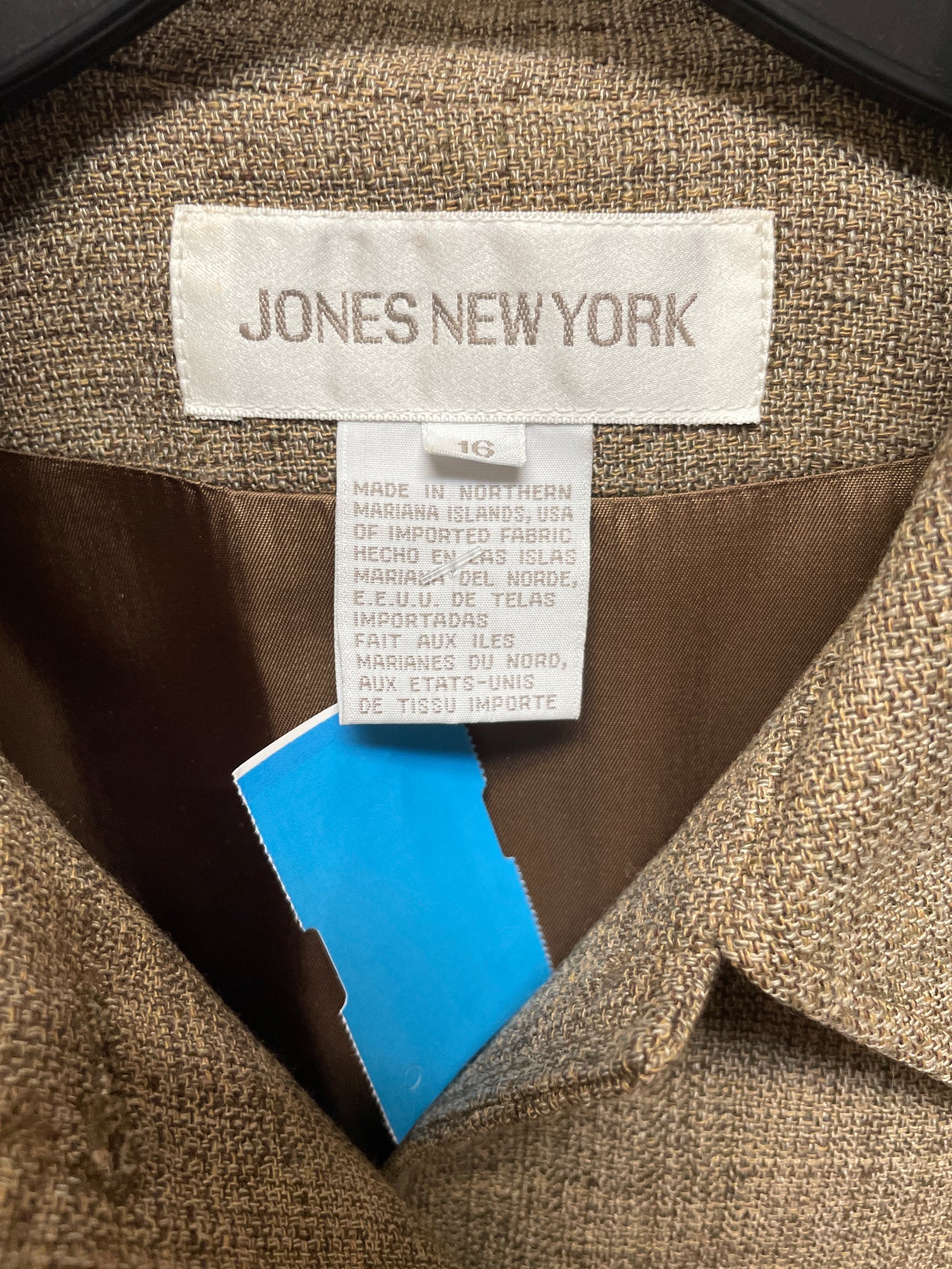 Blazer By Jones New York In Tan, Size: Xl