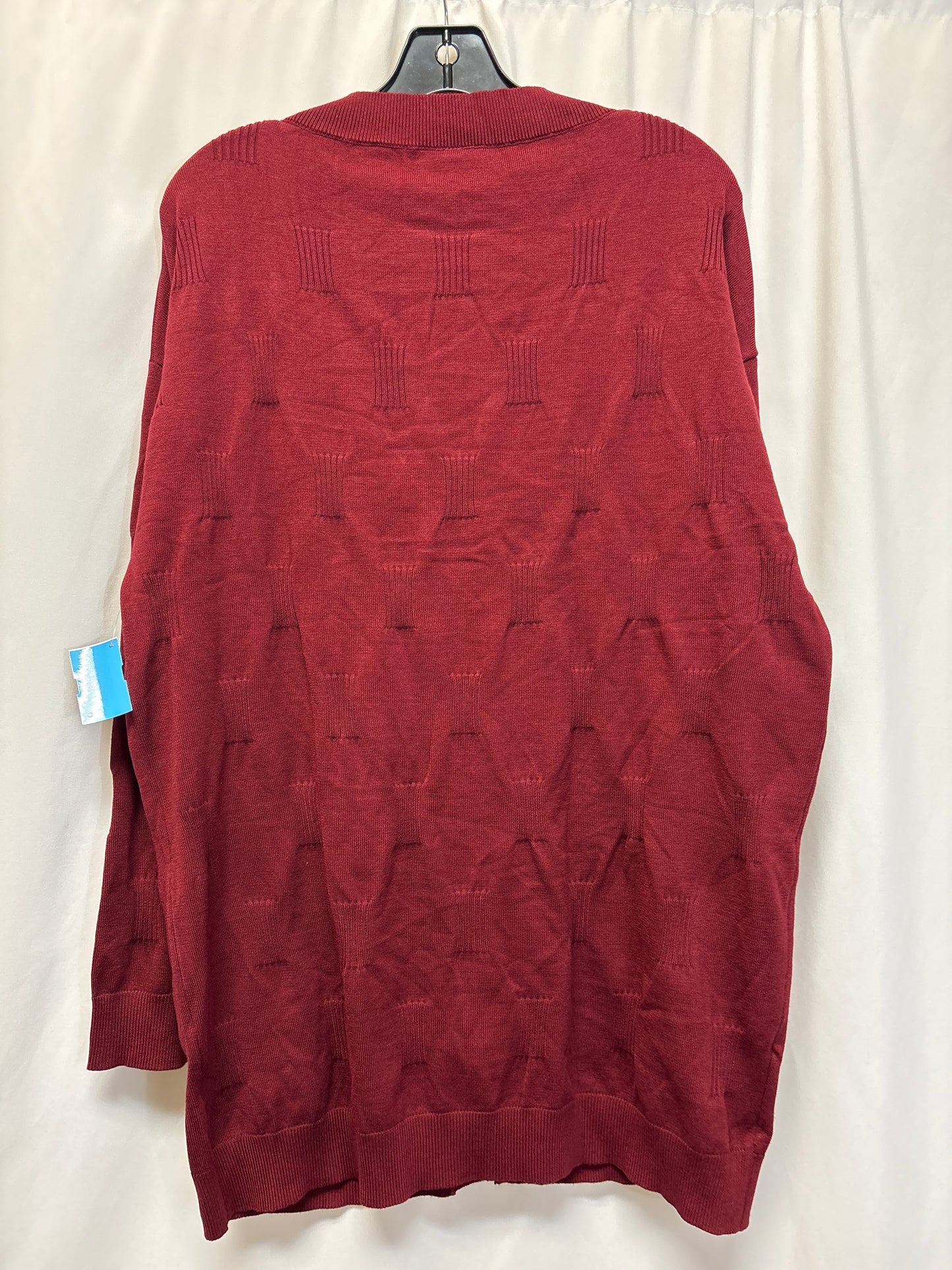 Cardigan By Clothes Mentor In Maroon, Size: Xxl