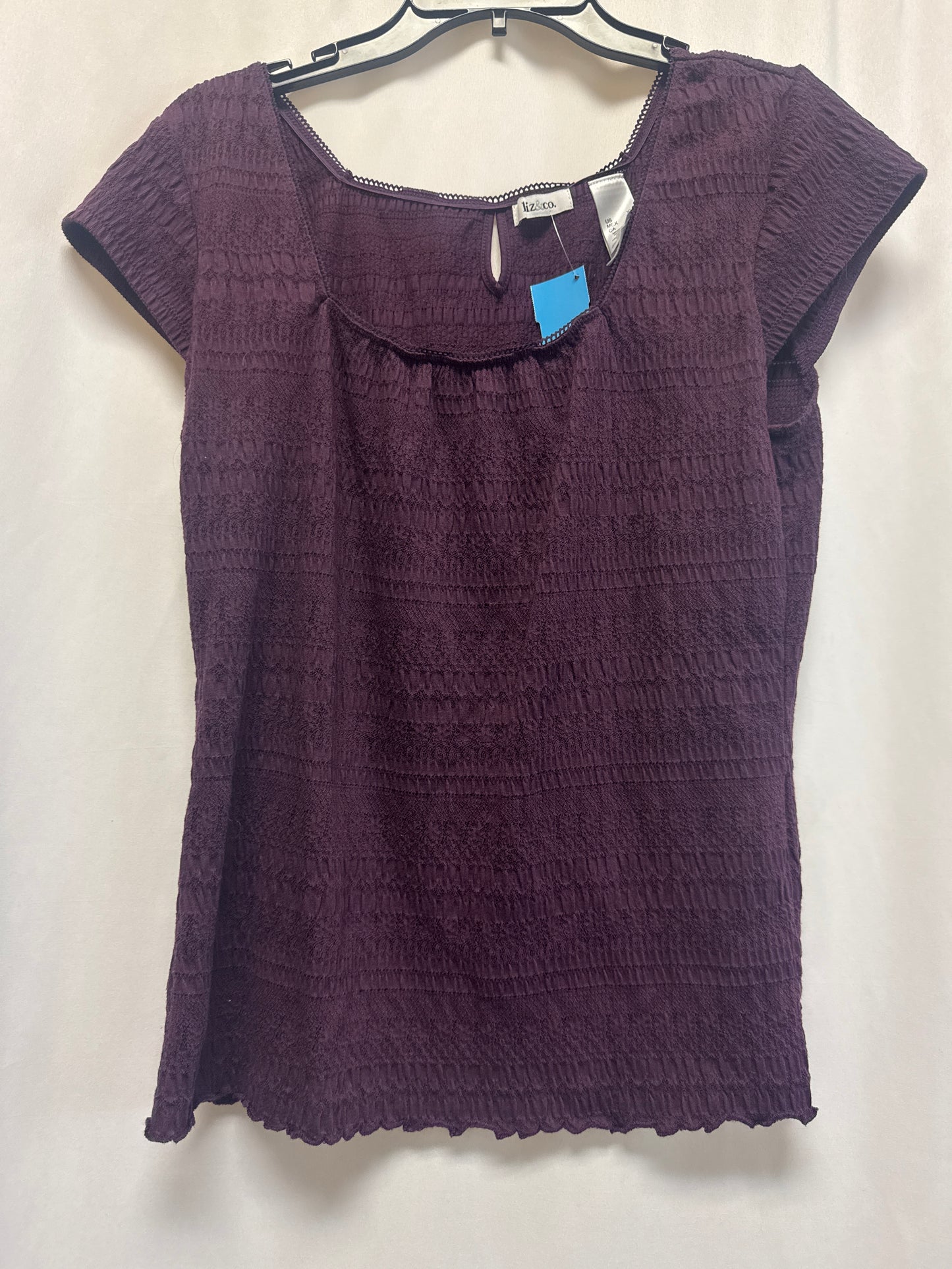 Top Short Sleeve By Liz And Co In Purple, Size: Xl