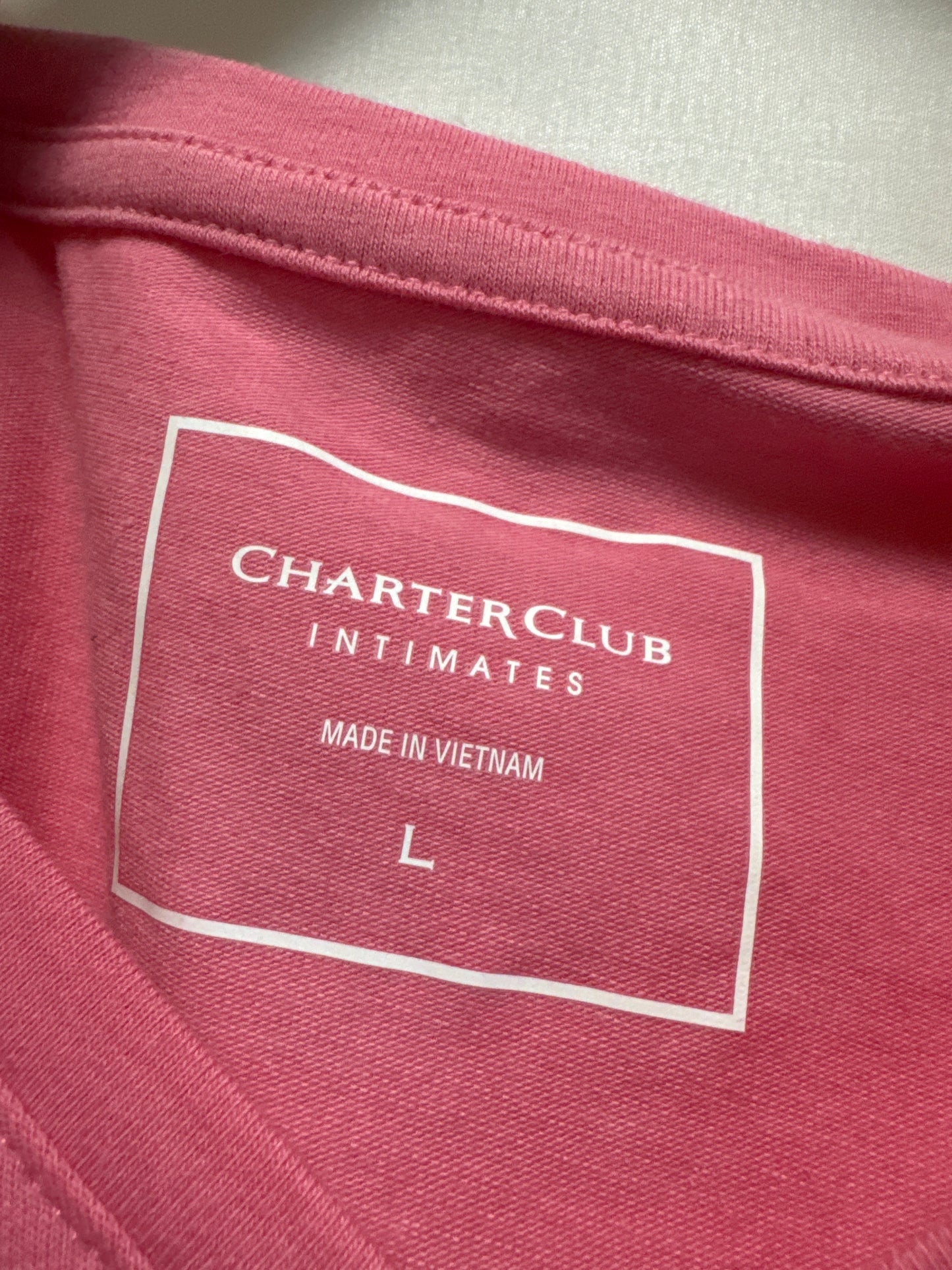 Top Short Sleeve By Charter Club In Pink, Size: L