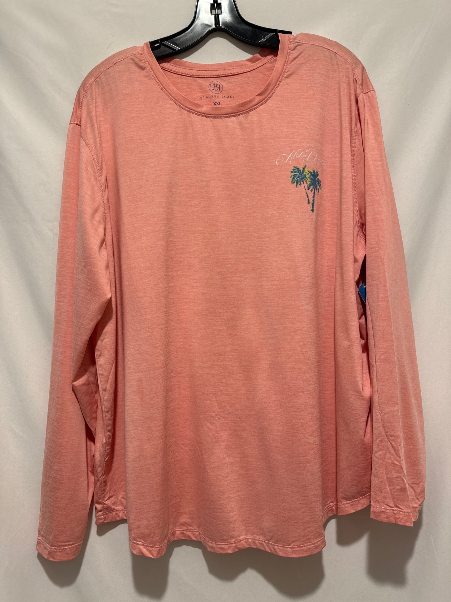 Top Long Sleeve By Lauren James In Pink, Size: Xxl