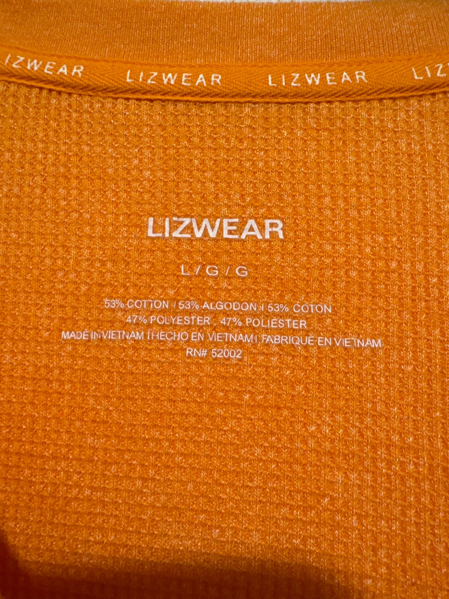 Top Long Sleeve By Liz Wear In Orange, Size: L