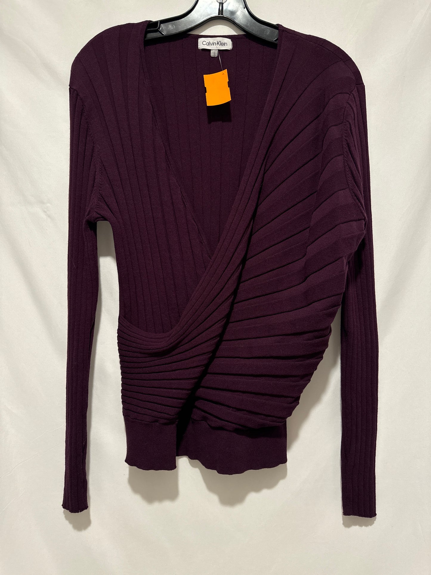 Top Long Sleeve By Calvin Klein In Purple, Size: L