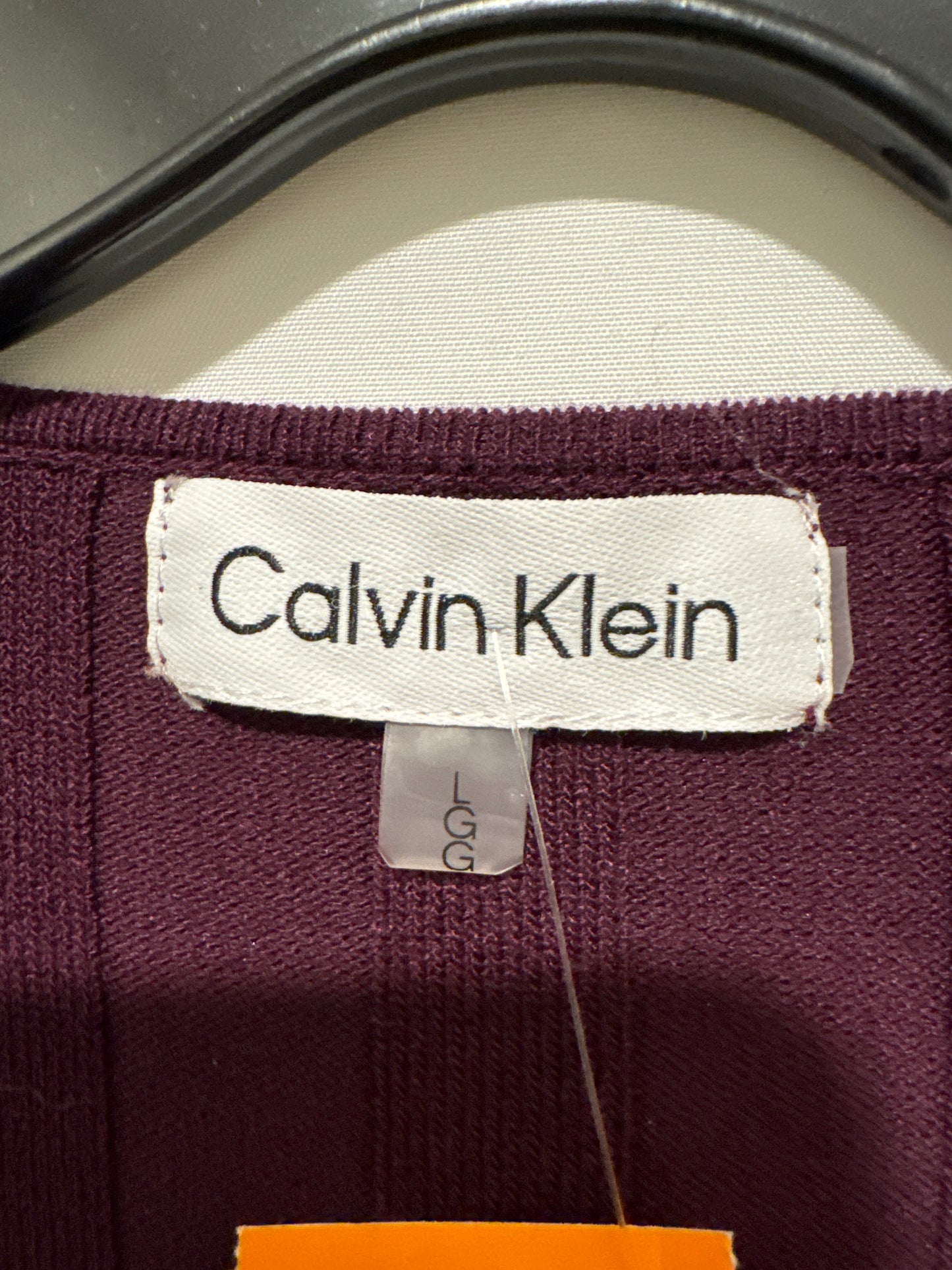 Top Long Sleeve By Calvin Klein In Purple, Size: L