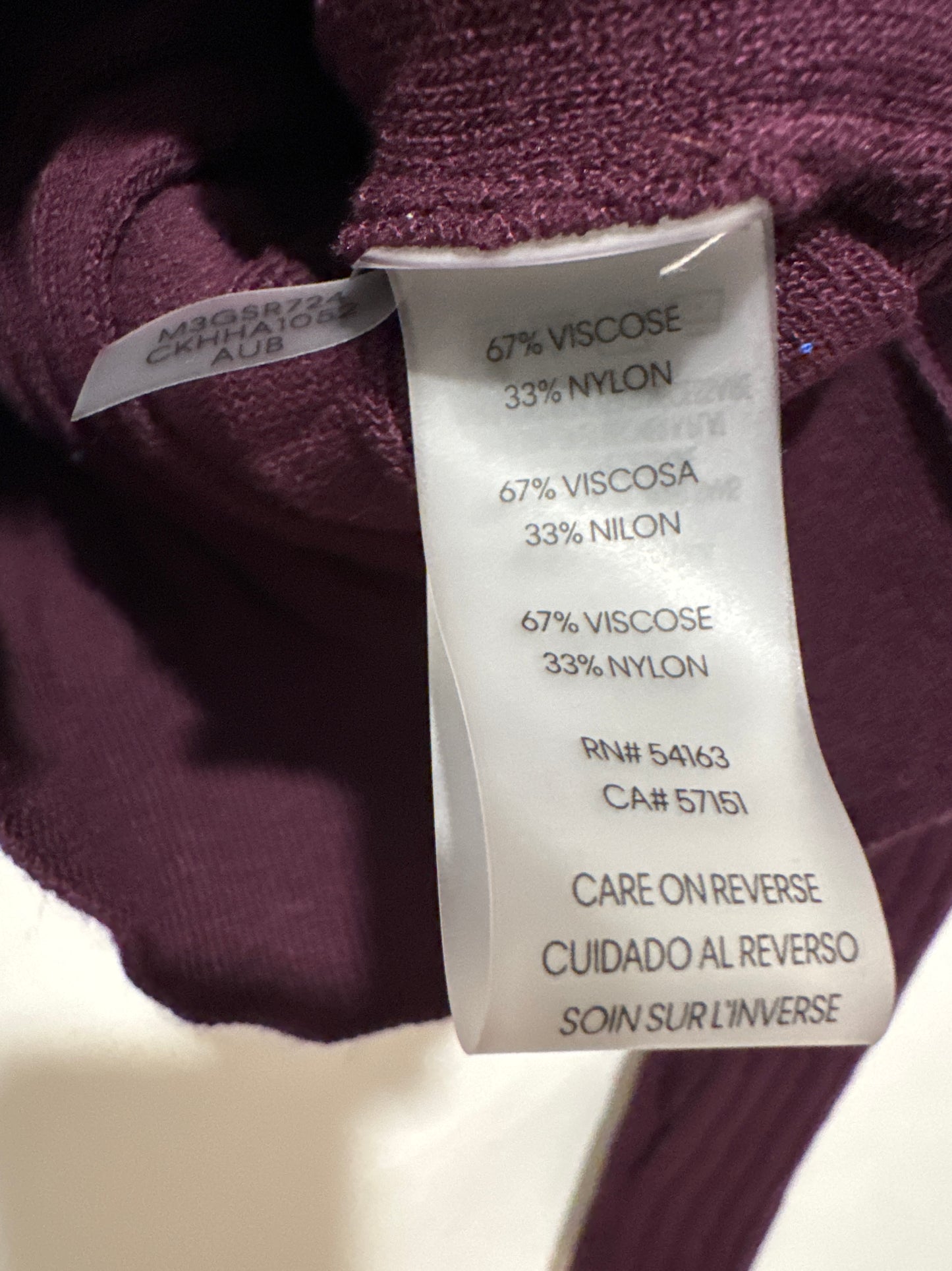 Top Long Sleeve By Calvin Klein In Purple, Size: L