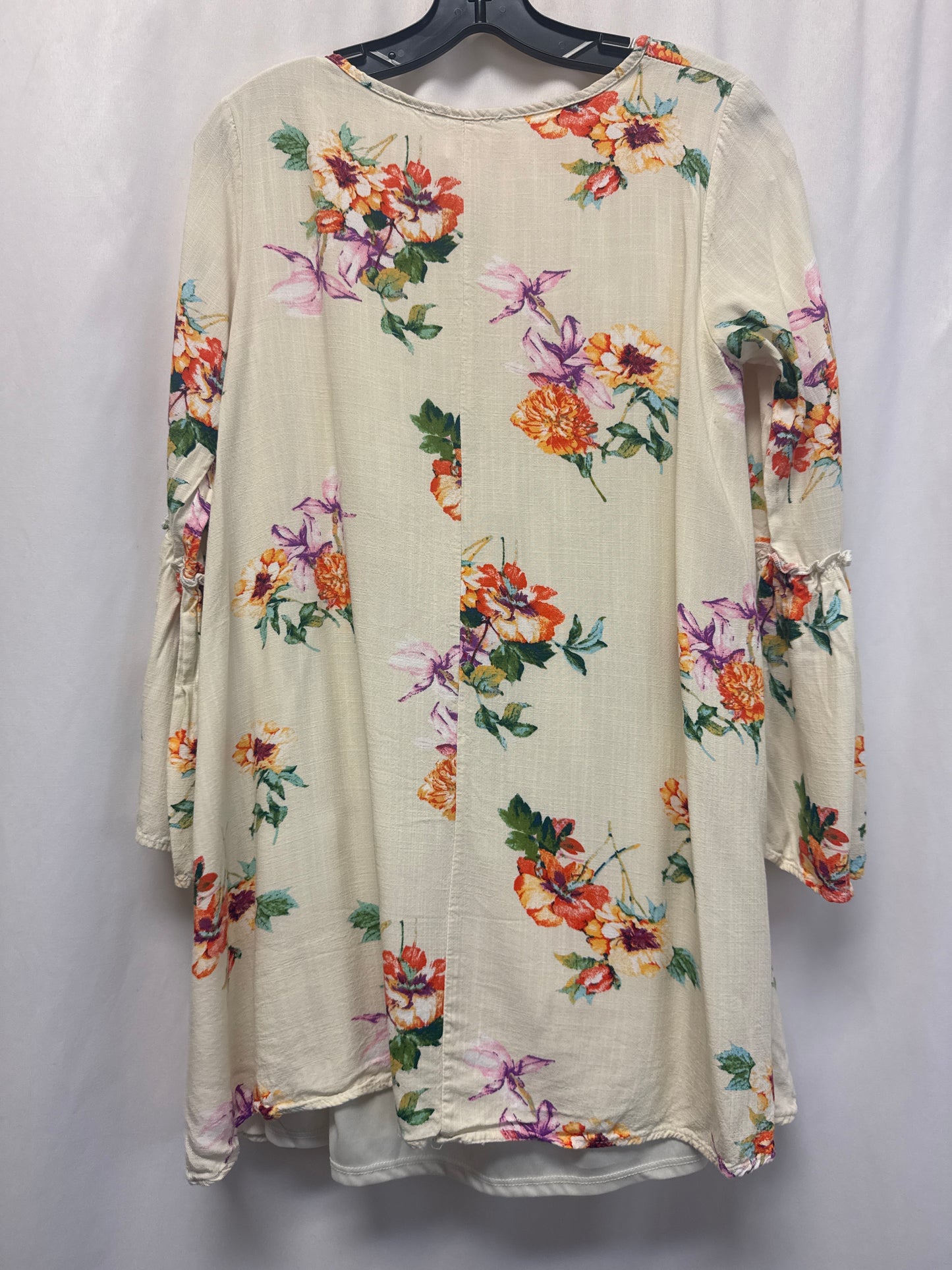 Tunic Long Sleeve By Peach Love Cream California In Cream, Size: M