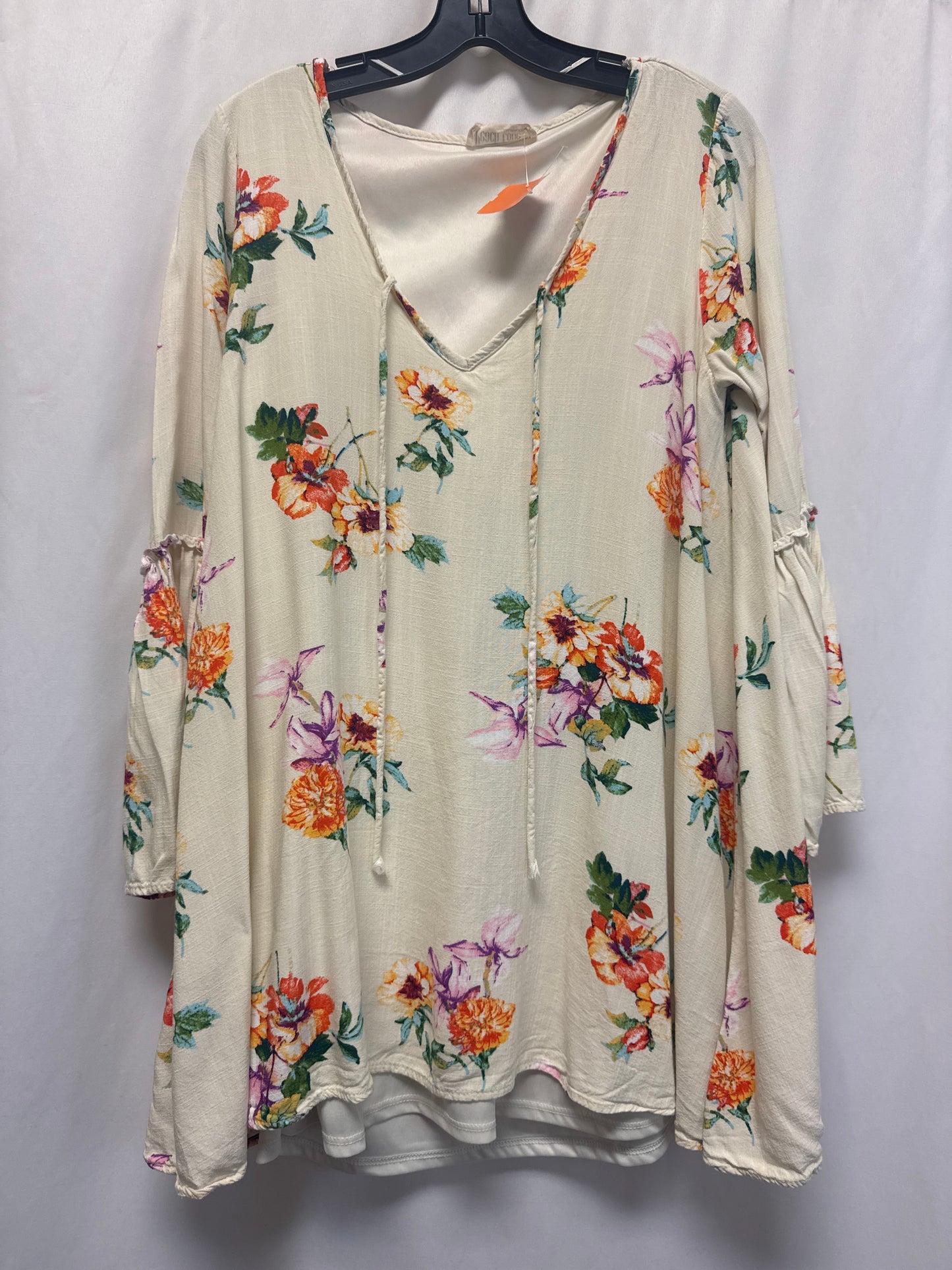 Tunic Long Sleeve By Peach Love Cream California In Cream, Size: M