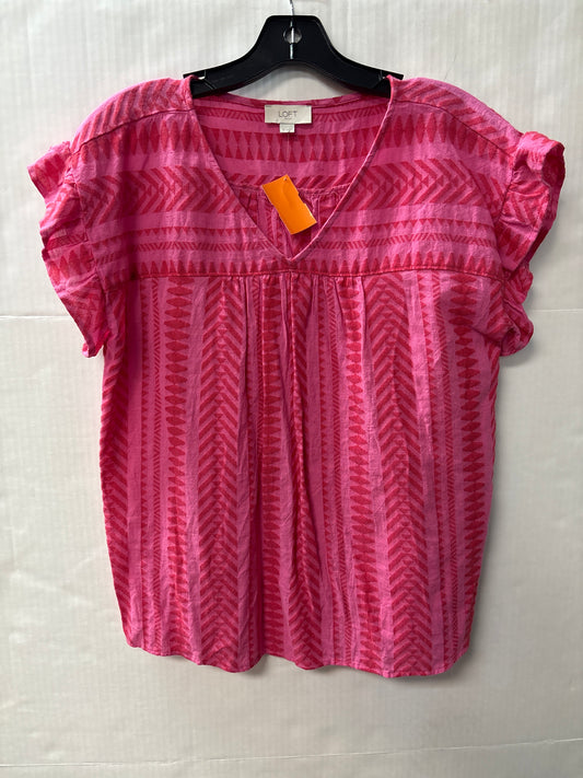 Top Short Sleeve By Loft In Pink, Size: M