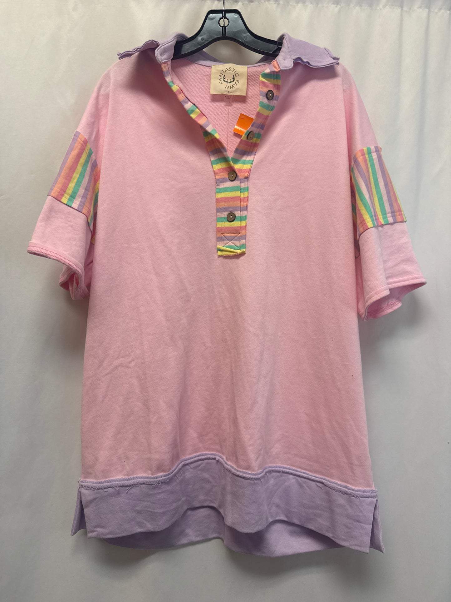 Top Long Sleeve By Fantastic Fawn In Pink, Size: S