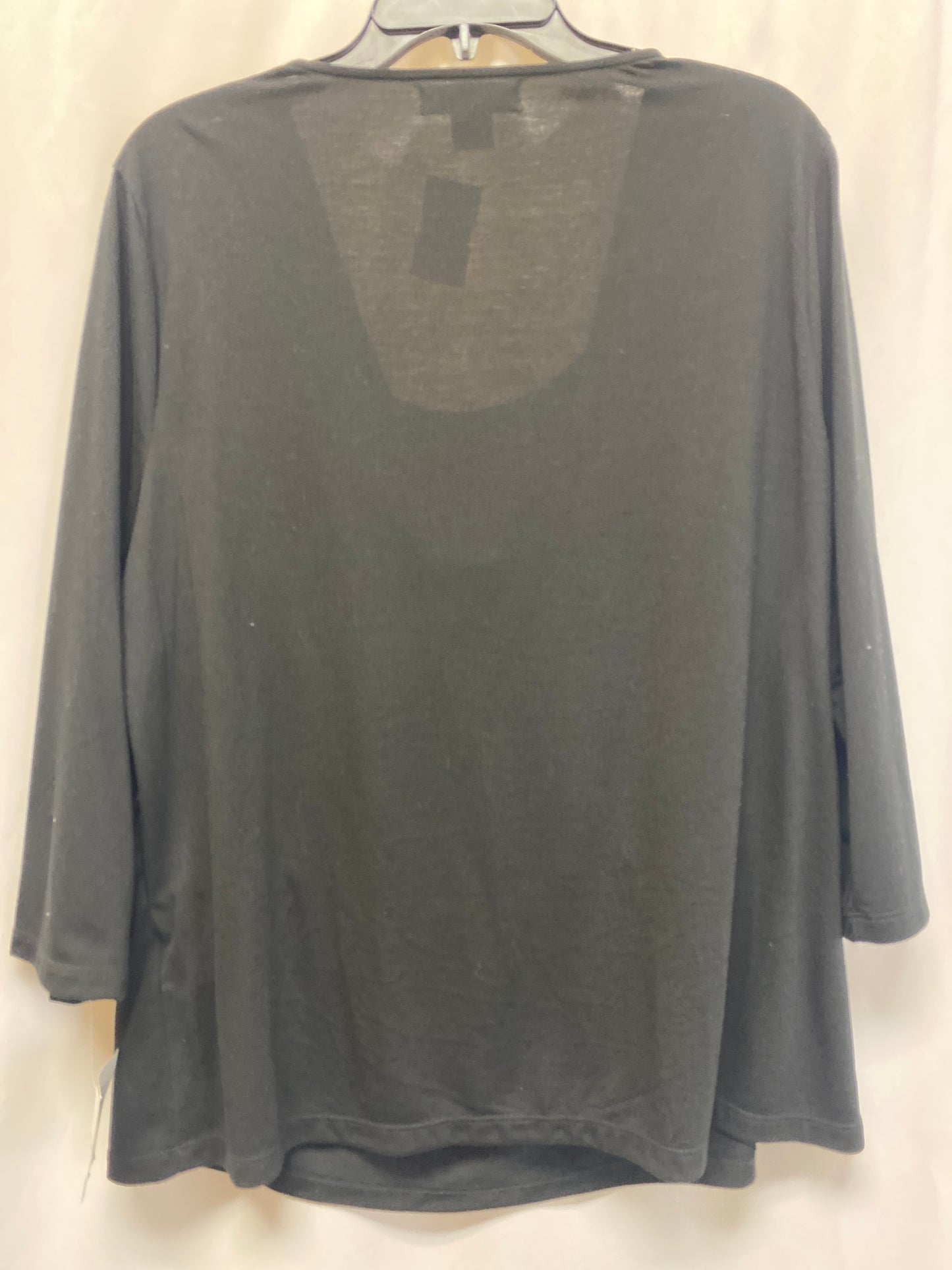 Top Long Sleeve By Sag Harbor In Black, Size: 1x