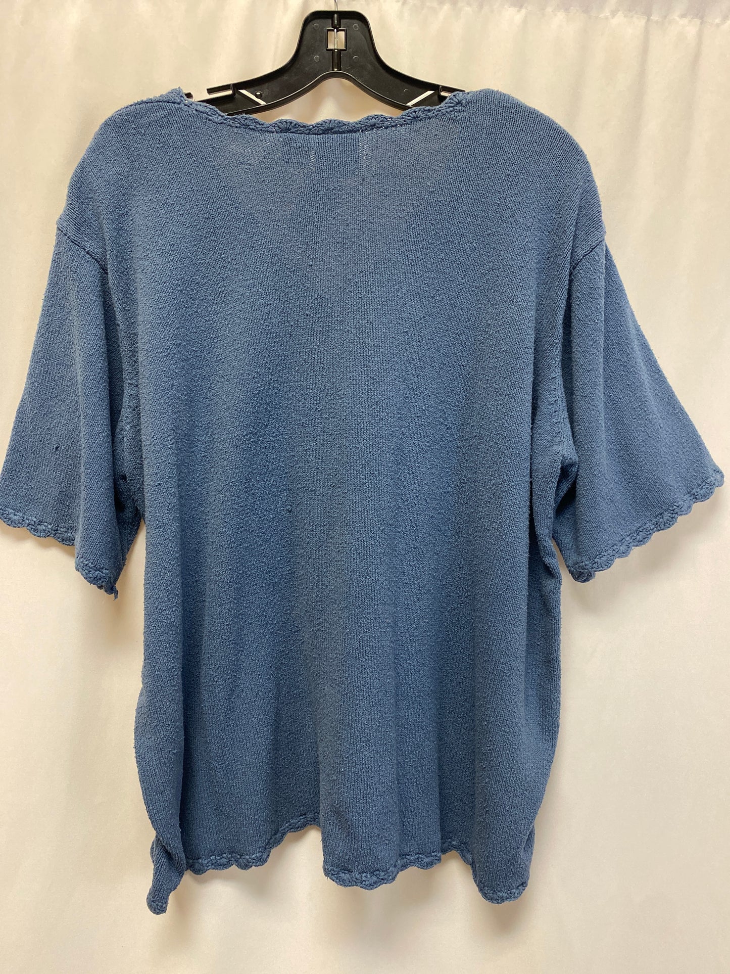 Top Short Sleeve By Maggie Lawrence In Blue, Size: 3x