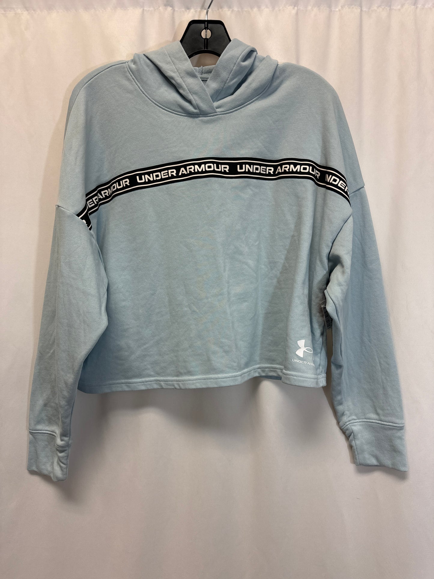 Athletic Top Long Sleeve Hoodie By Under Armour In Blue, Size: S