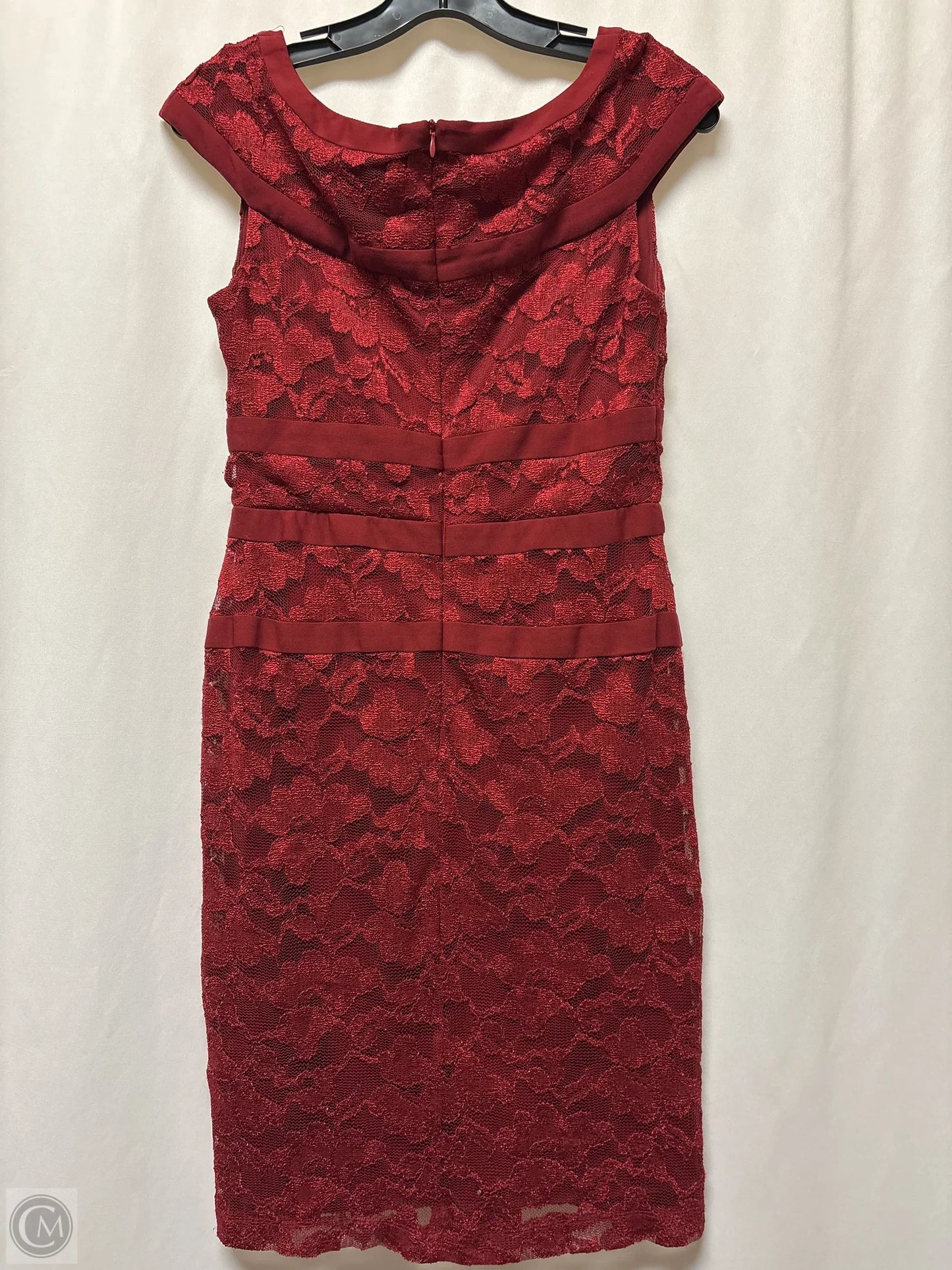 Dress Casual Midi By Dressbarn In Maroon, Size: S