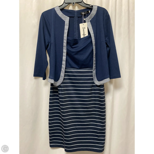 Dress Casual Midi By Clothes Mentor In Blue, Size: L